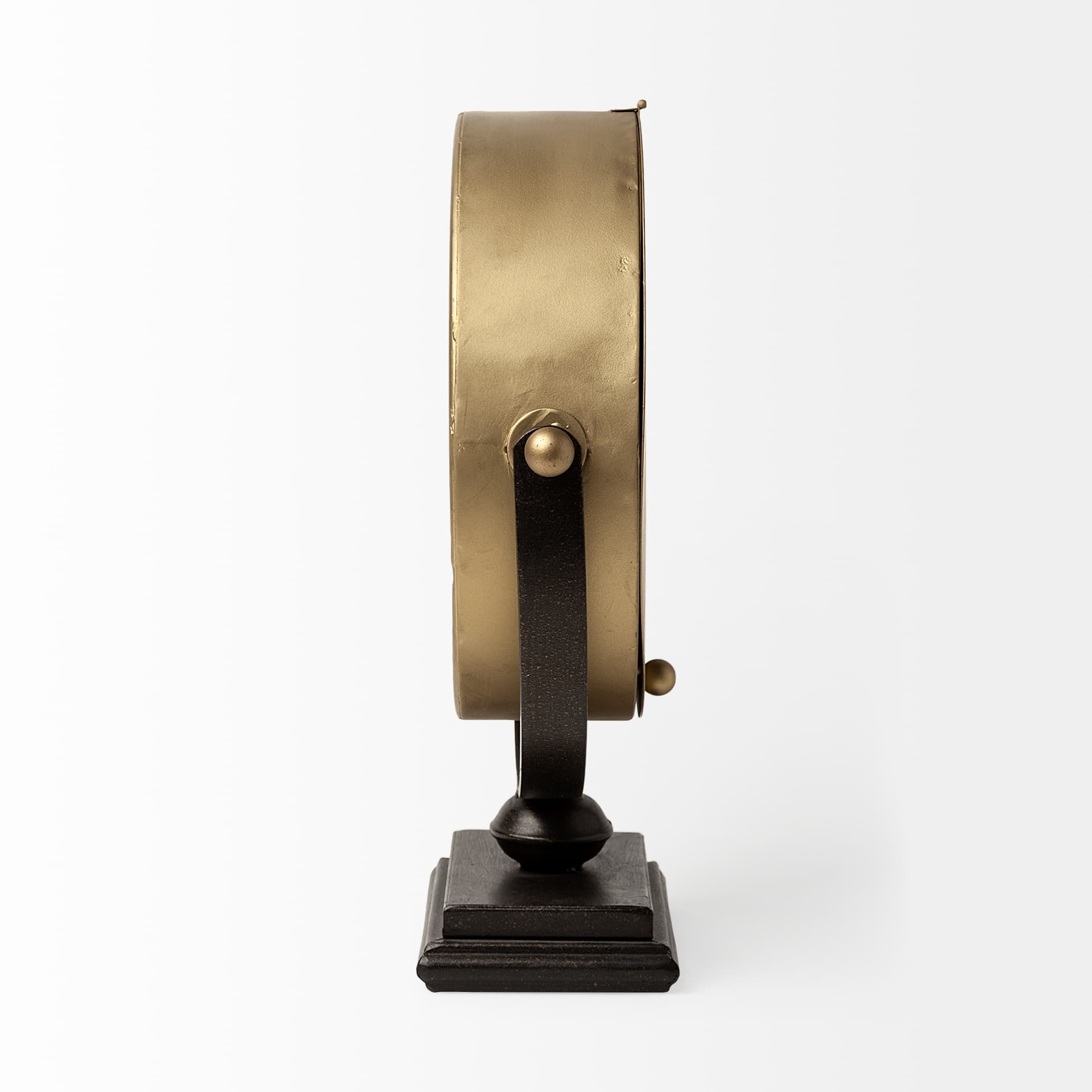 Houston Gold Metal Half Moon Base Table Clock — product photograph