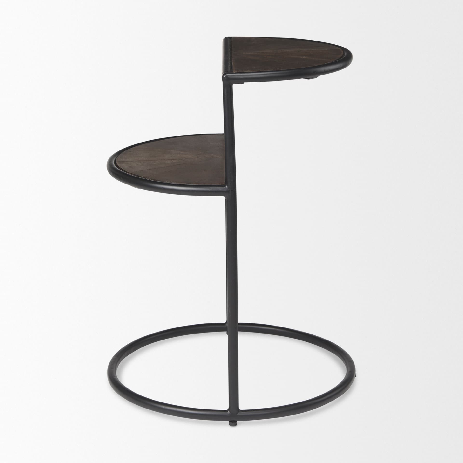 Arlo 20.5L x 20.5W x 24.4H Brown Wood W/Black Metal End Table — product photograph