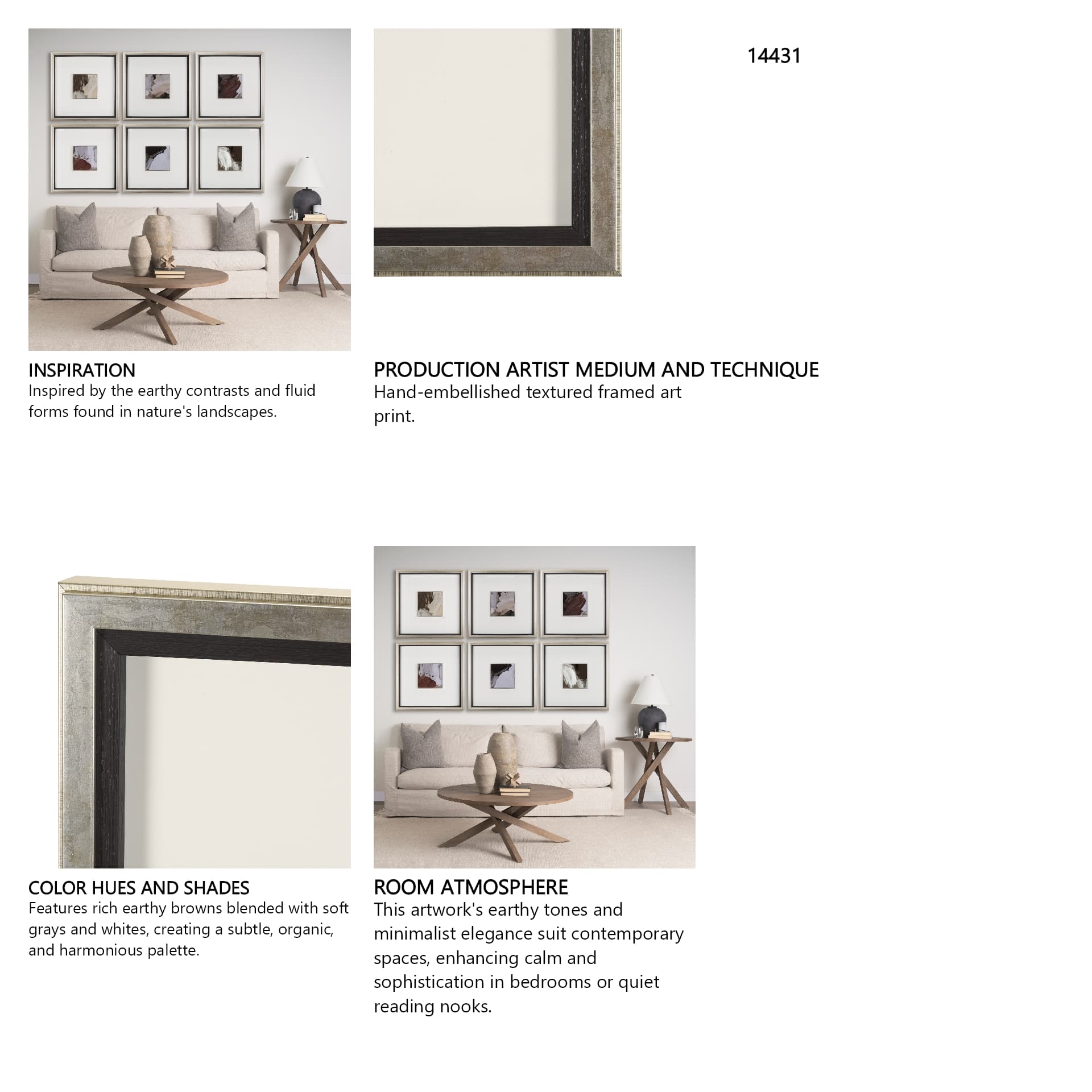 Harmonic IV by Mercana Studio a Hand Embellished Textured Framed Art Print — in a styled room