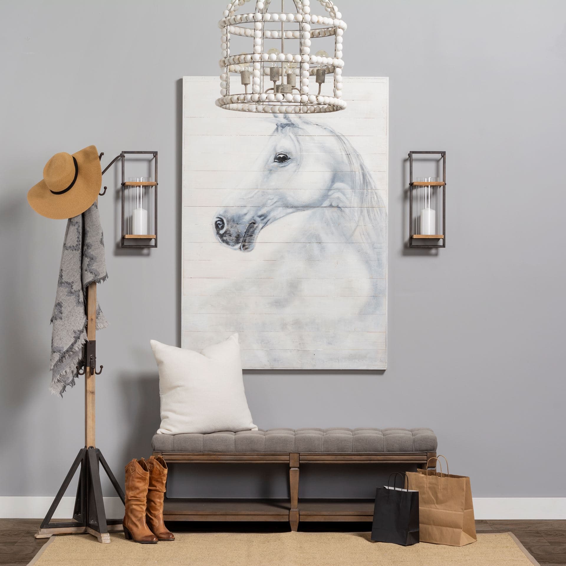 Milton Rustic wall mounted candle holder — in a styled room