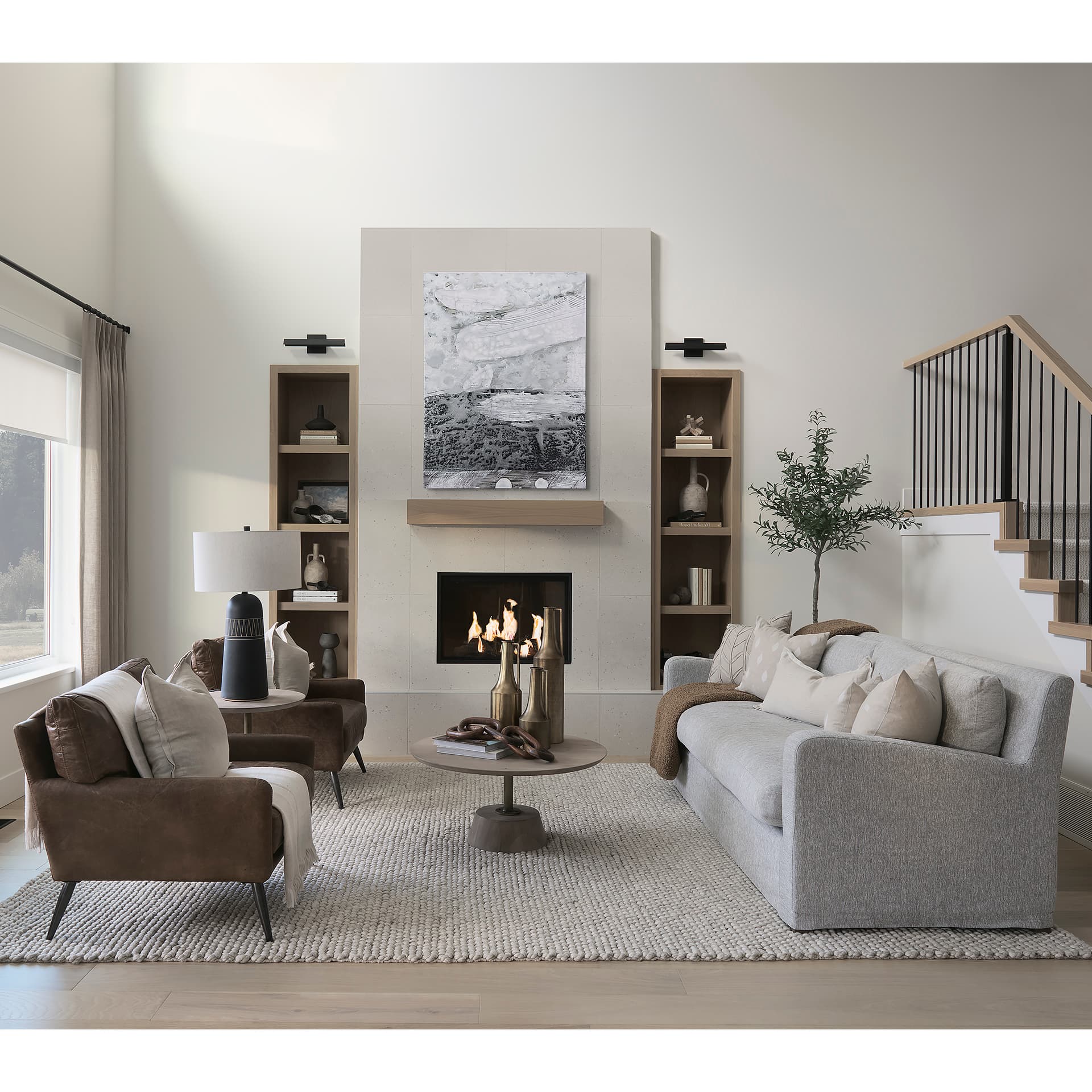 Denly II 92.5W Frost Gray Slipcover Three Seater Sofa — product photograph