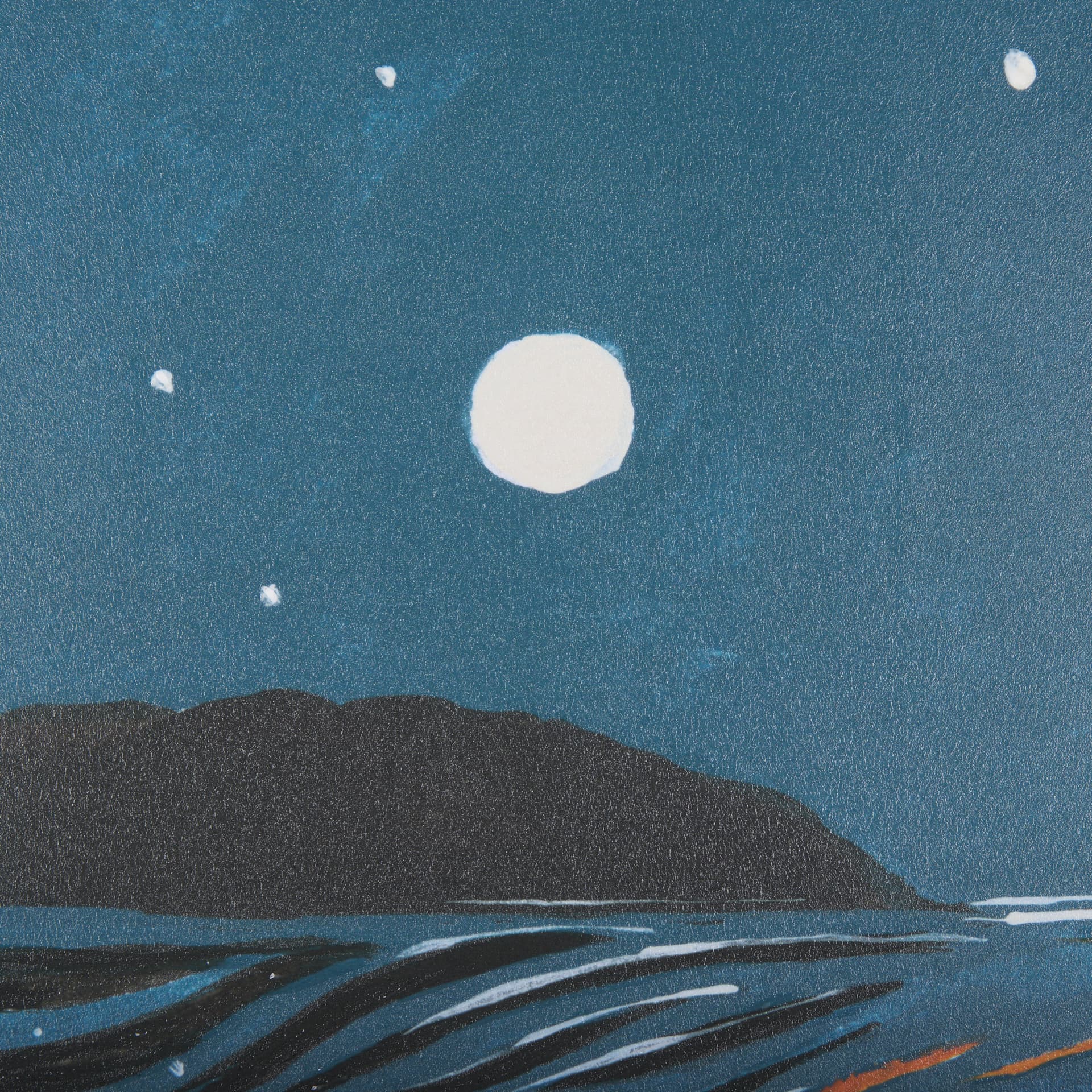 Sea bay at night II by Mercana Studio a Hand Embellished Textured Framed Art Print — product photograph