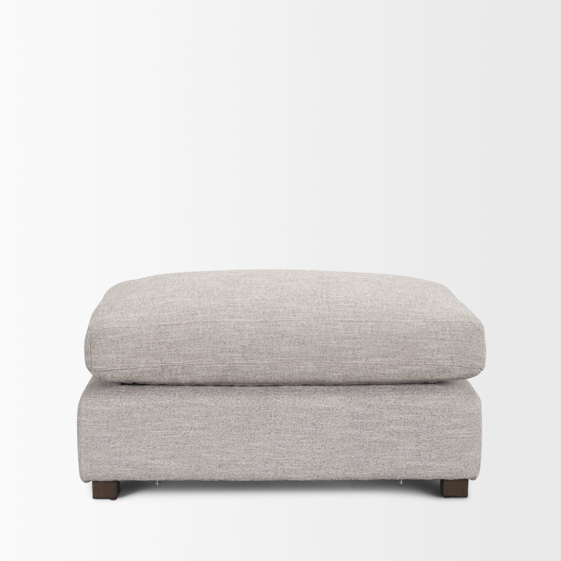 Halston Small Ottoman Light Gray Performance Fabric — product photograph