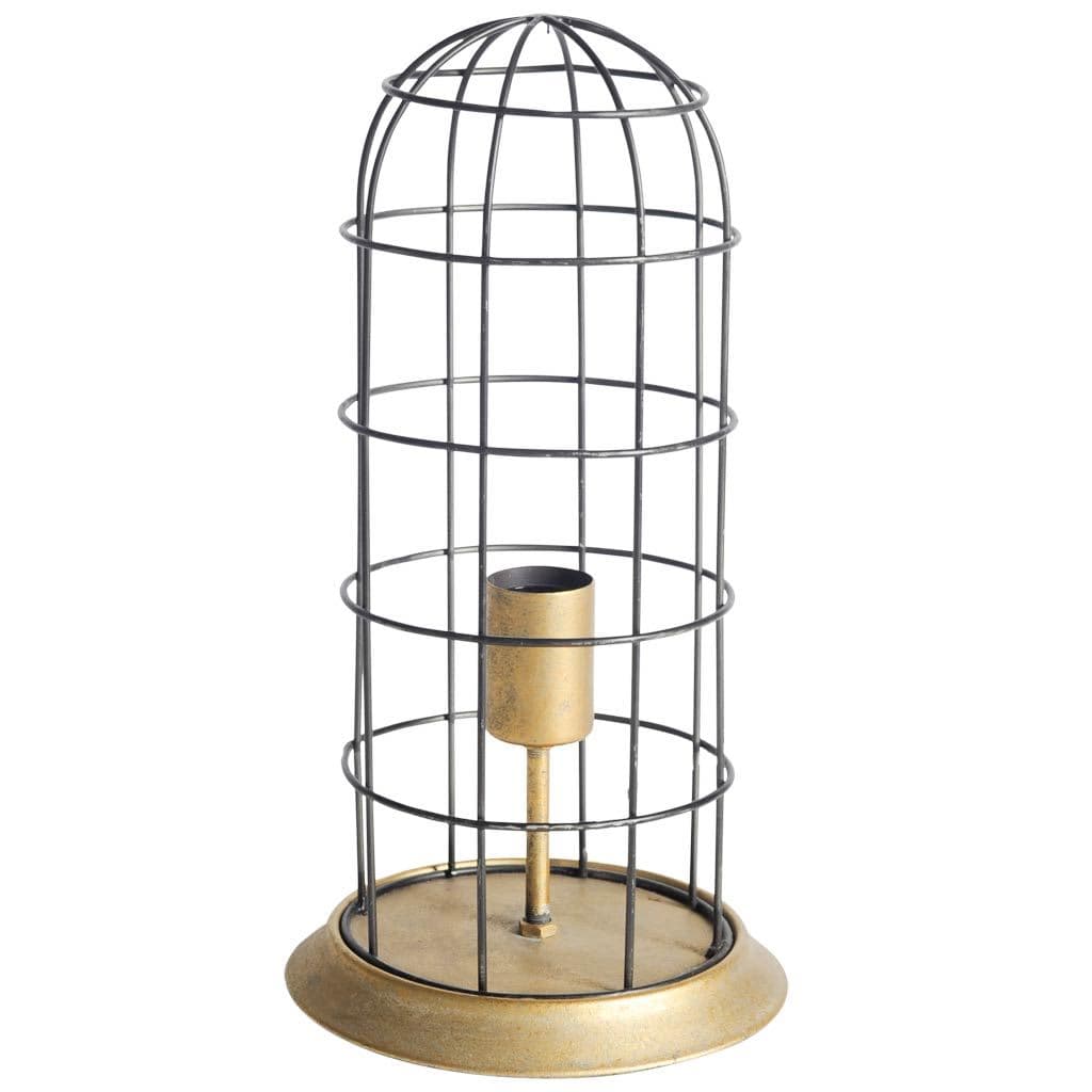 Carkner I (38"H) Gun-Metal Grey Cylindrical Metal Cage Table Lamp — product photograph