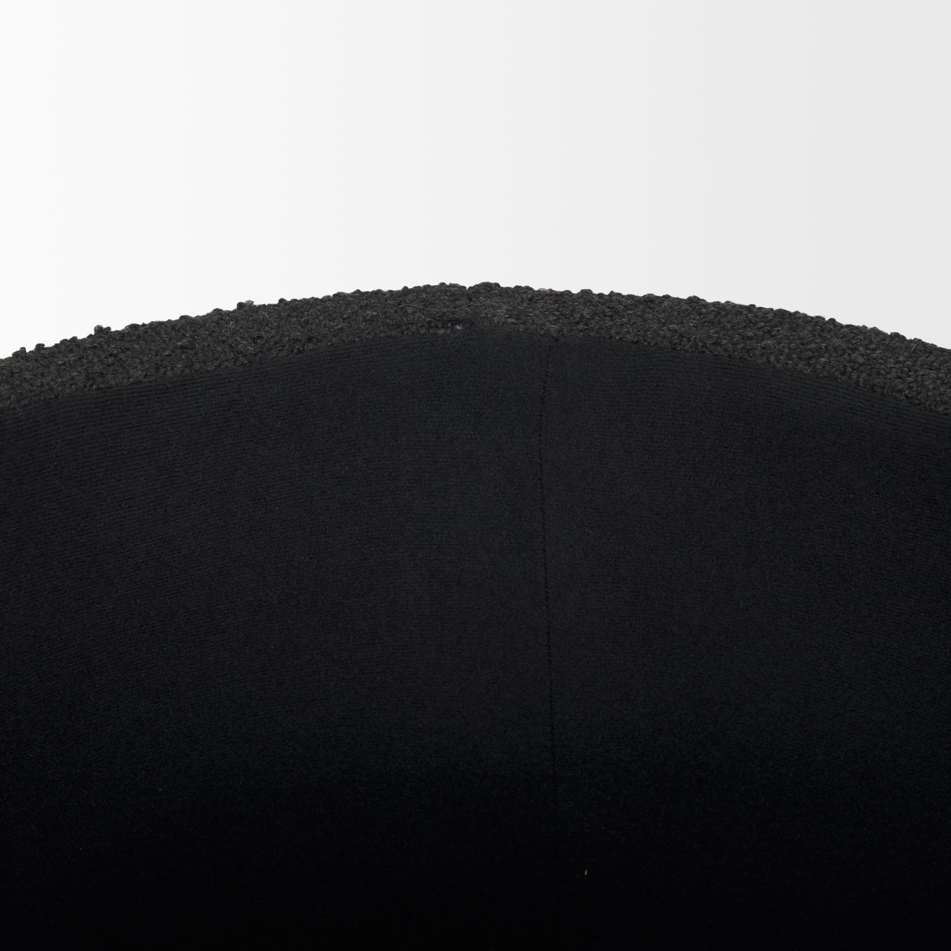 Elise Black Boucle Upholstered Storage Ottoman — product photograph
