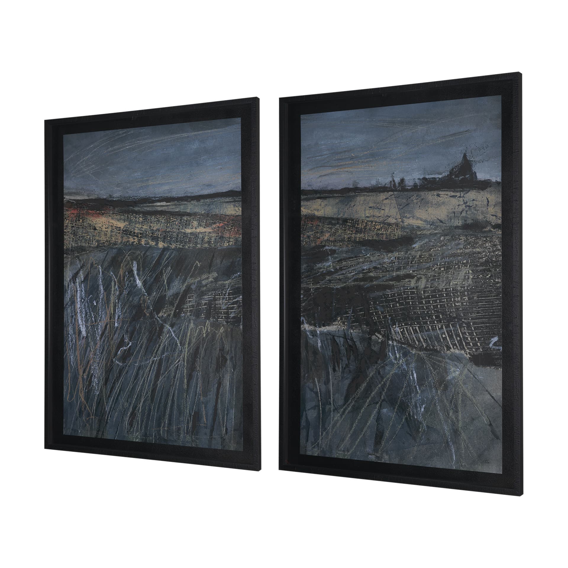 Captivating Views (Set of 2) by Mercana Studio a Hand Embellished Framed Art Print Matted under Glas — product photograph