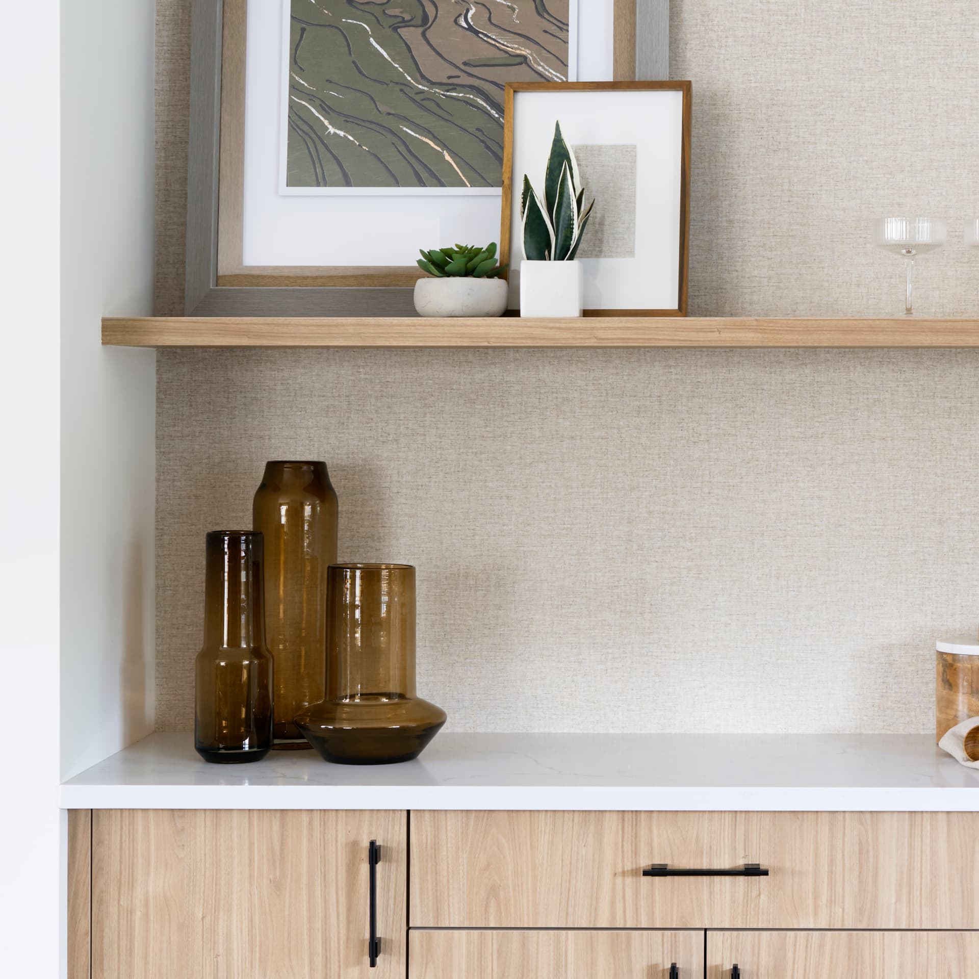 Amrita 4.1L x 4.1W x 11.9H Golden Brown Glass Vase — product photograph