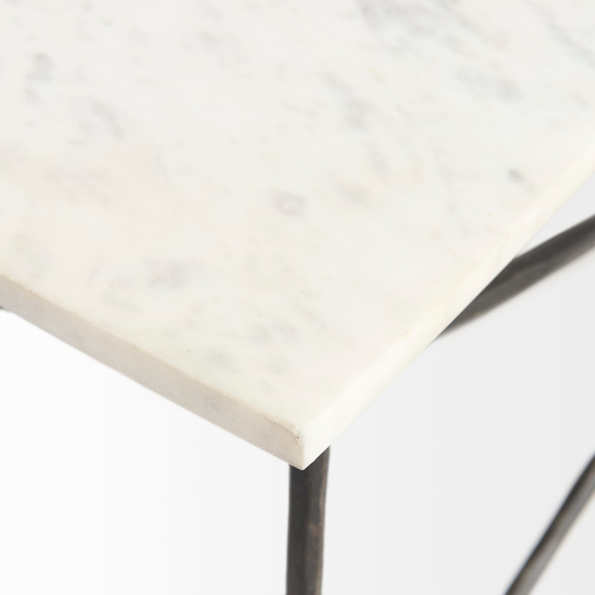 Lorlei I 53.0 X 35.0 X 15.5 White Marble Top W/ X-Shaped Gray Iron Base Coffee Table — product photograph