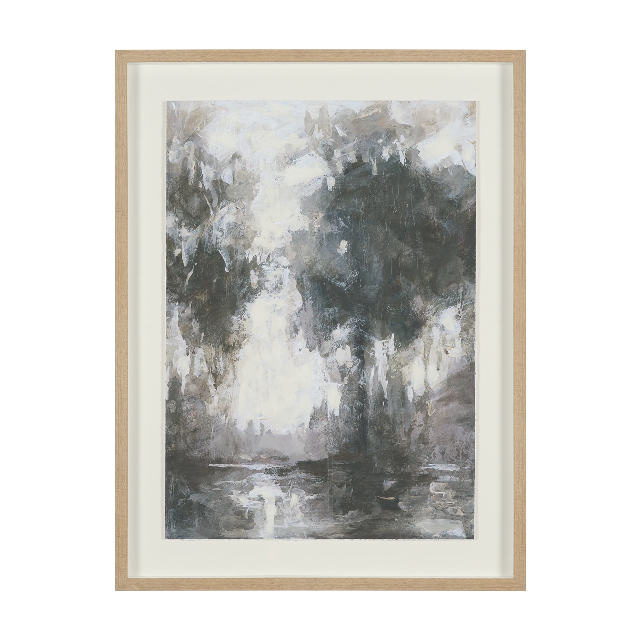 Forest Whispers III by Mercana Studio Hand-Embellished Textured Framed Artwork Matted under Glass — product photograph