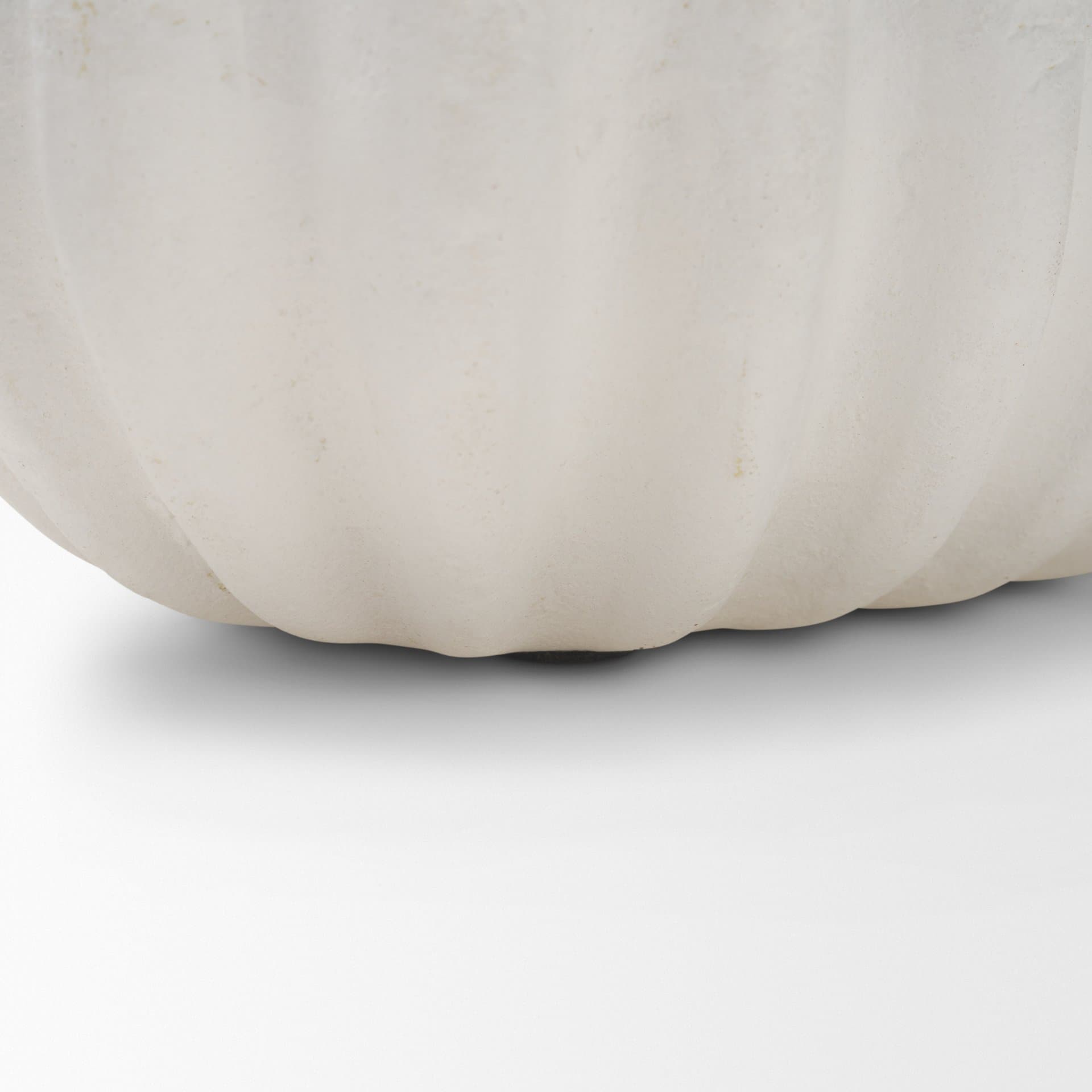 Camelia Fluted White Paper Mache Long Centerpiece Bowl — product photograph