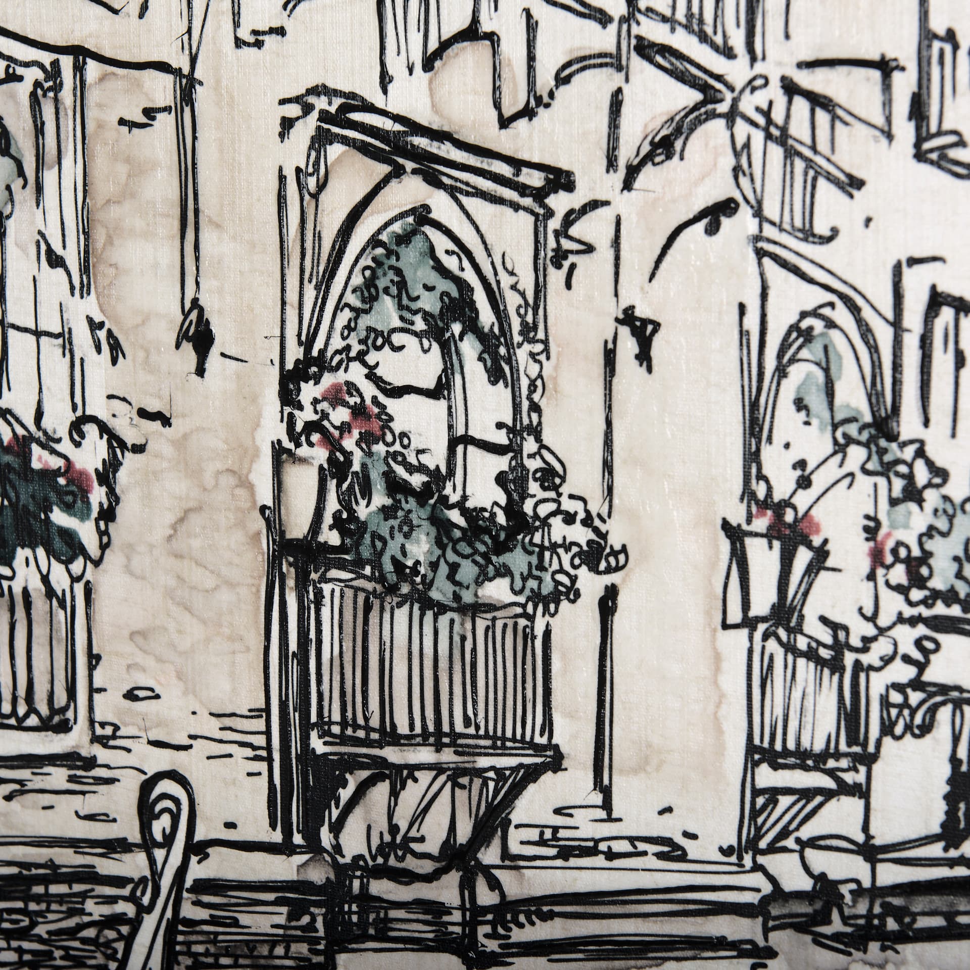 Travel Memories V by Mercana Studio a Hand Embellished Textured Canvas — product photograph