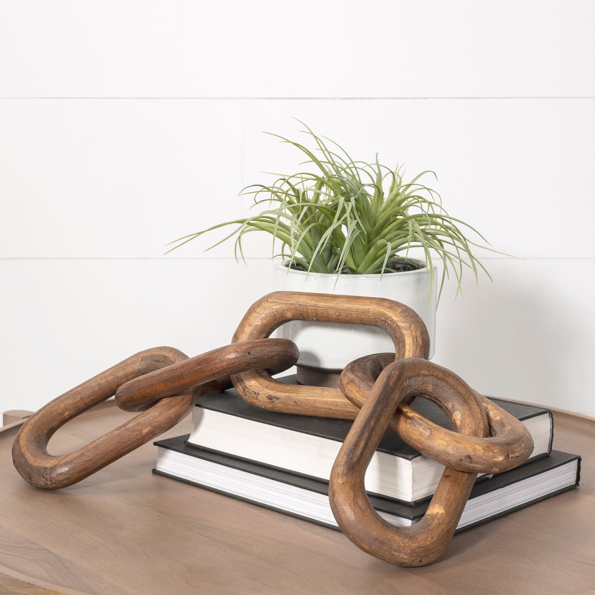 Alix 29L x 5W Brown Wooden Hand-Made 5 Link Chain — product photograph