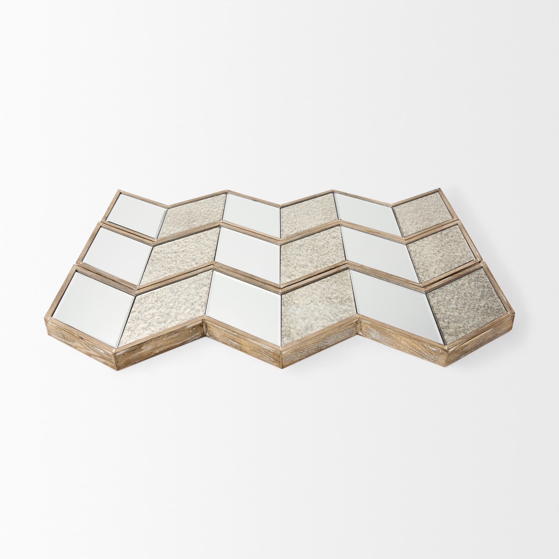 Cheveronna 36x12 Light Brown Wood Frame Mirror — product photograph