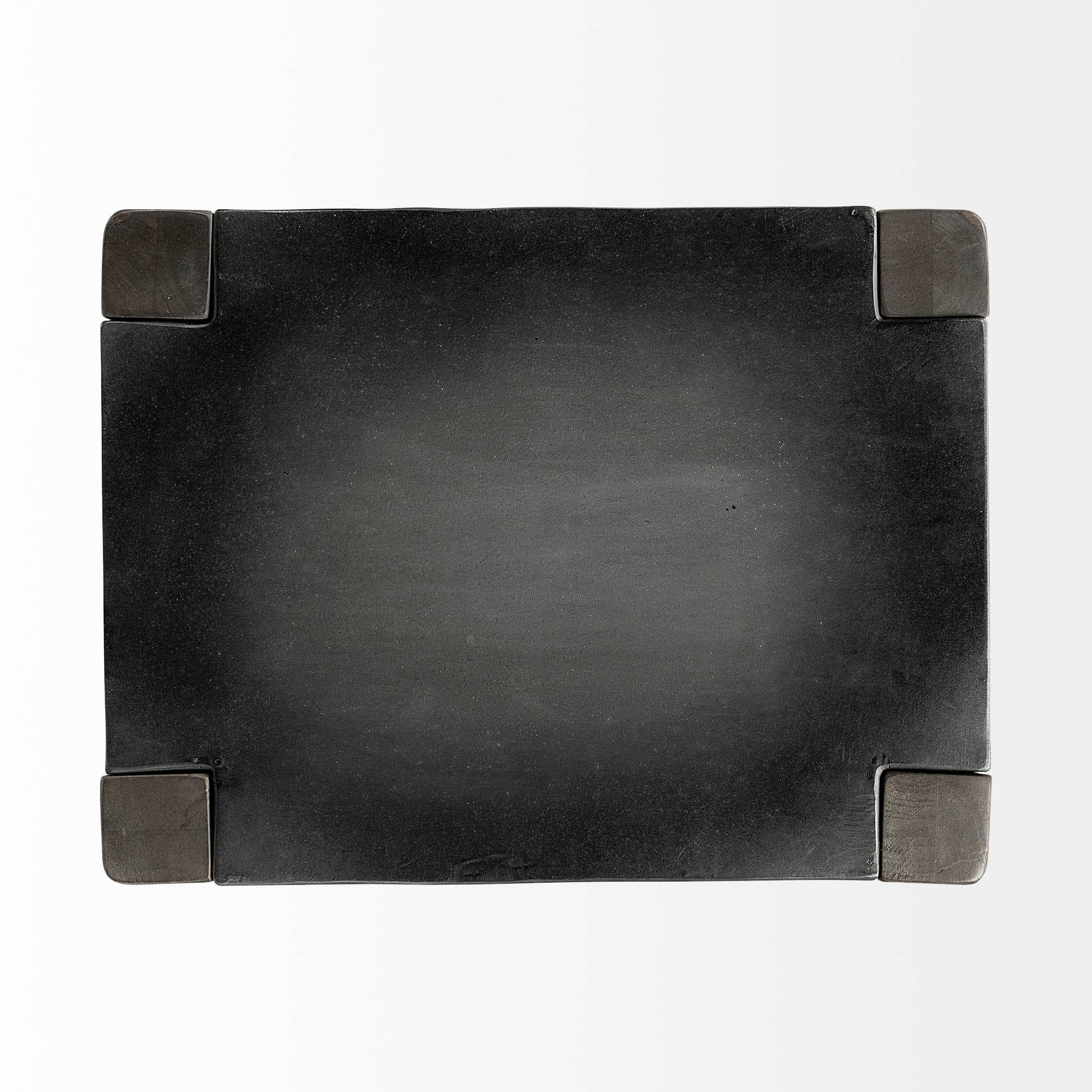Nell Backless 30in Seat Bar Stool | Black Metal w/ Dark Brown Wood — product photograph