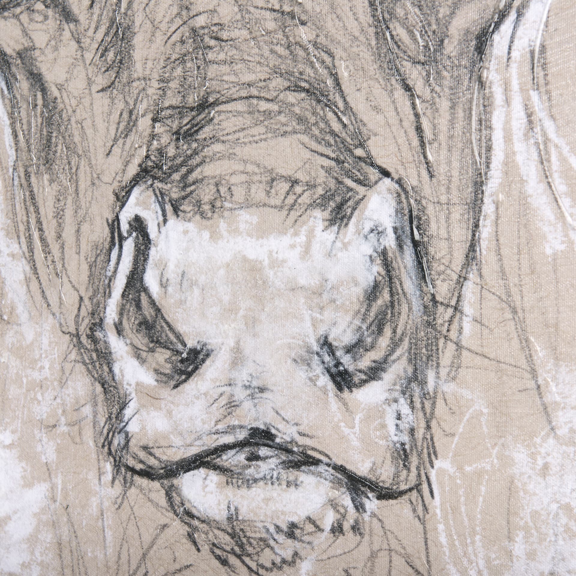 Sketch of animal II (Caribou) by Mercana Studio a Hand Embellished Textured Canvas — product photograph