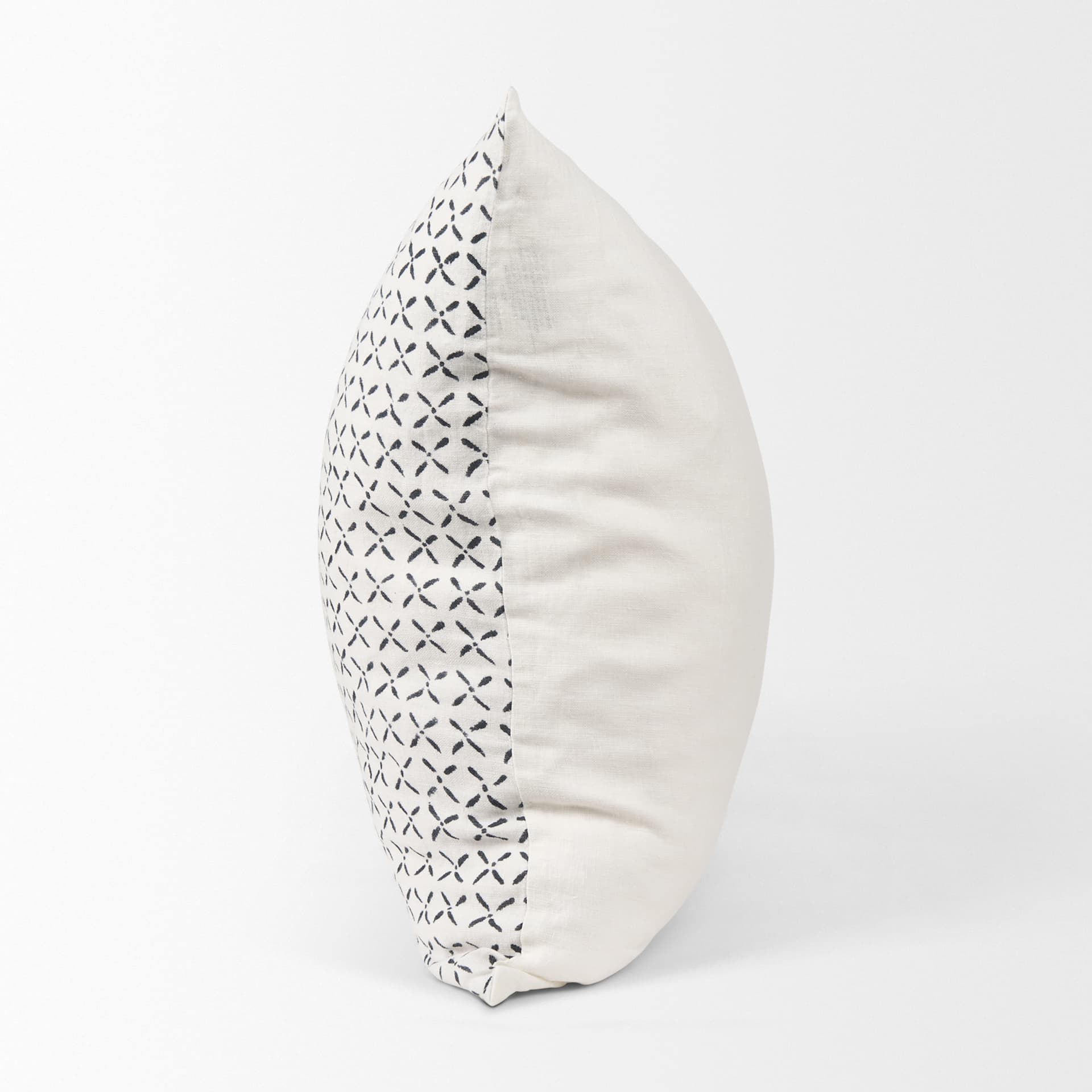 Jayden 22x22 Cream w/ Black Print Linen Square Pillow Cover — product photograph