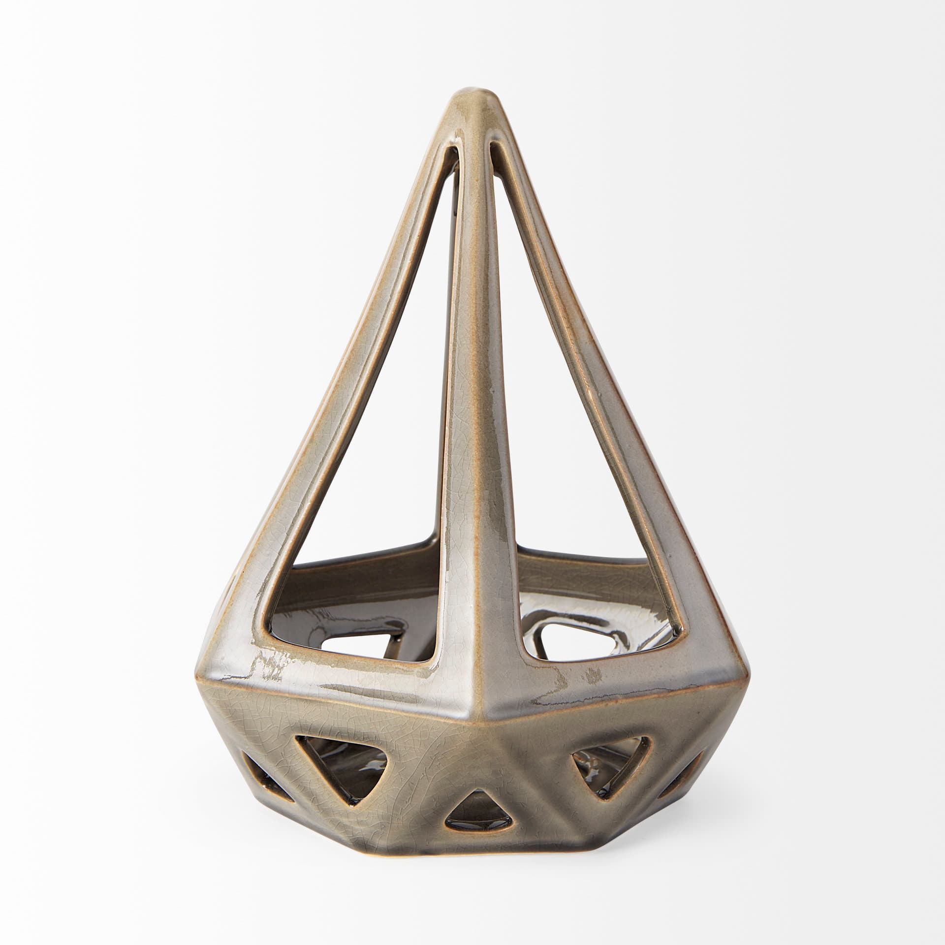 Hood 7.7L x 7.7W x 9.4H Bronze Geometric Ceramic Object — product photograph