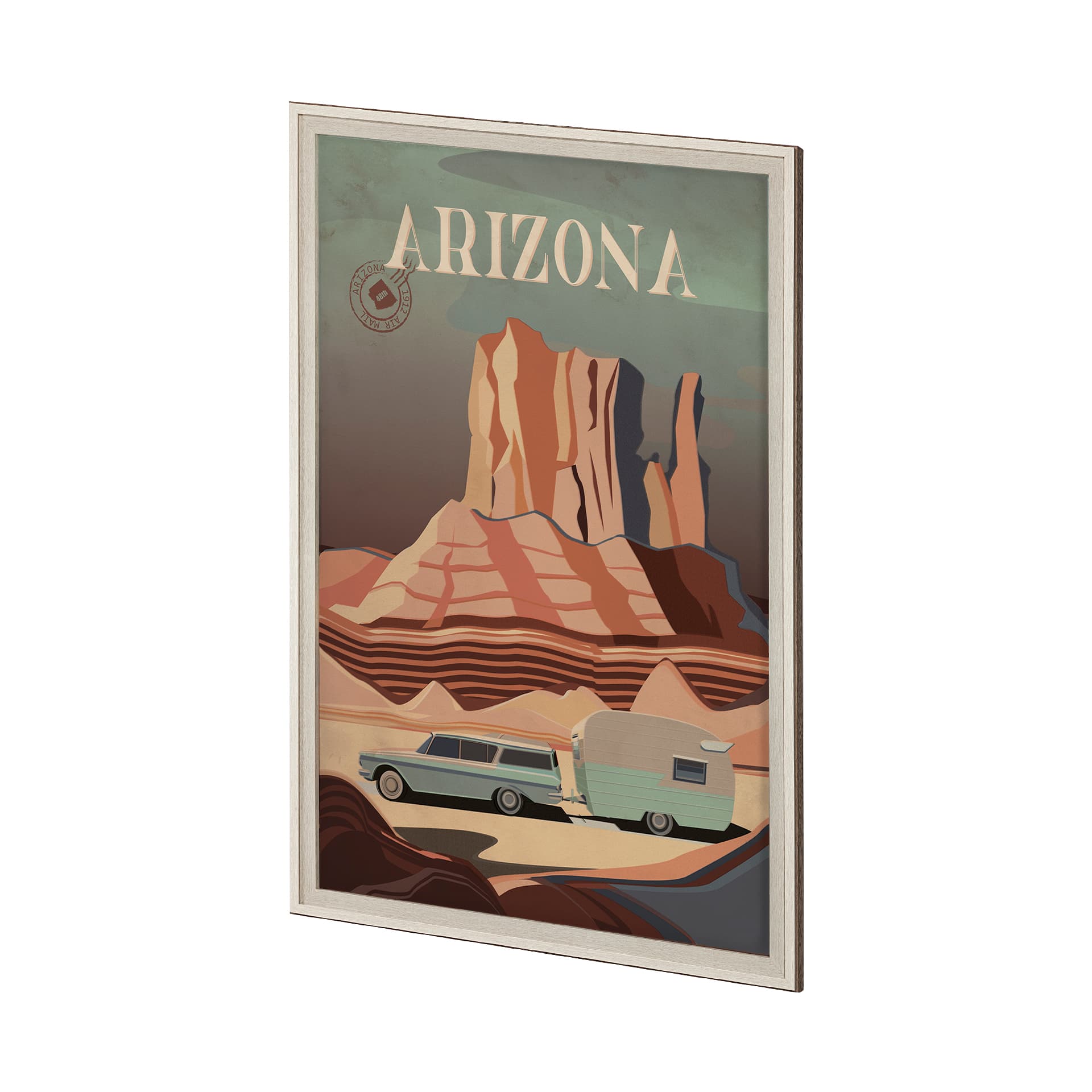 Arizona Go USA (XL) by Mercana Studio a Hand Embellished Decograph Framed Art Print under Glass — product photograph
