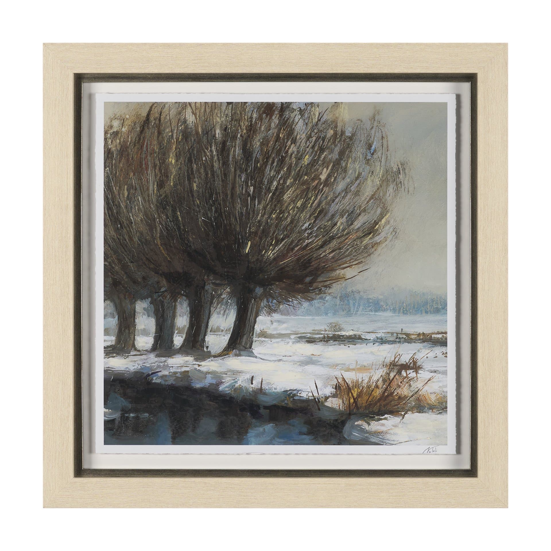 Winter Day II by Mercana Studio Hand Embelished Framed Artwork Matted under Glass — product photograph