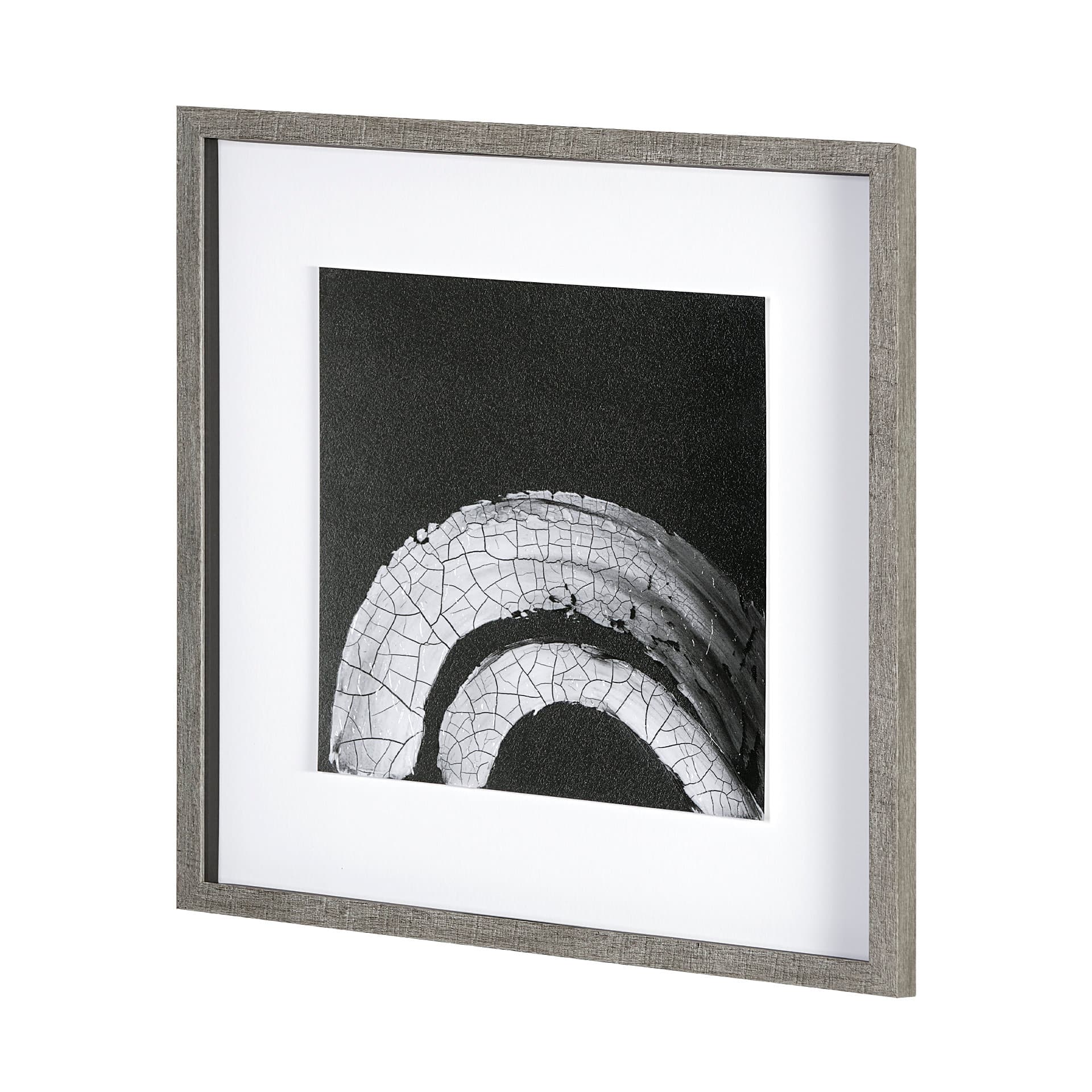 Ying (Black) by Mercana Studio a Hand Embellished Textured Framed Art Print Matted under Glass — product photograph