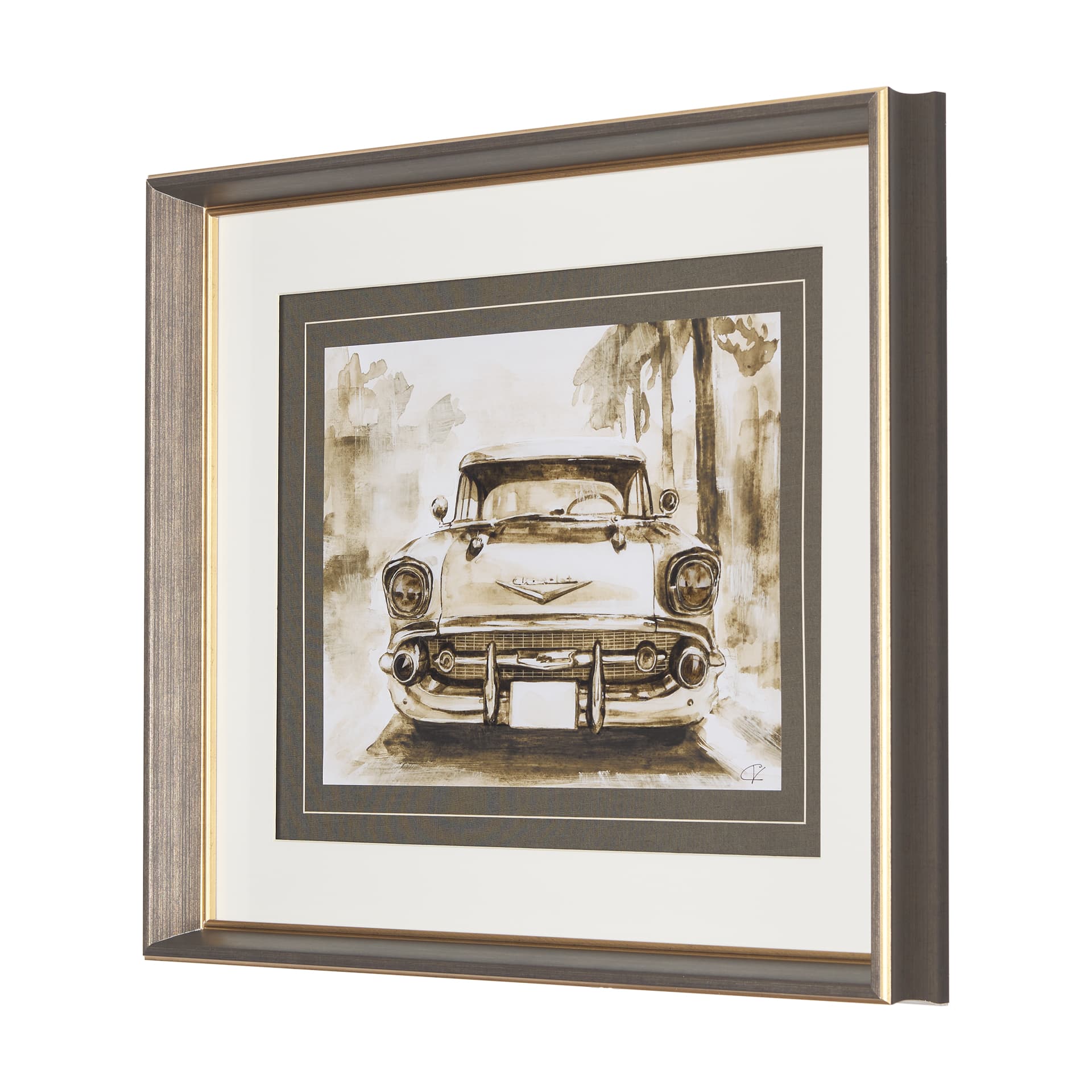 Vintage Car Picture IV by Mercana Studio Hand Embellished Framed Art Print Matted under Glass — product photograph