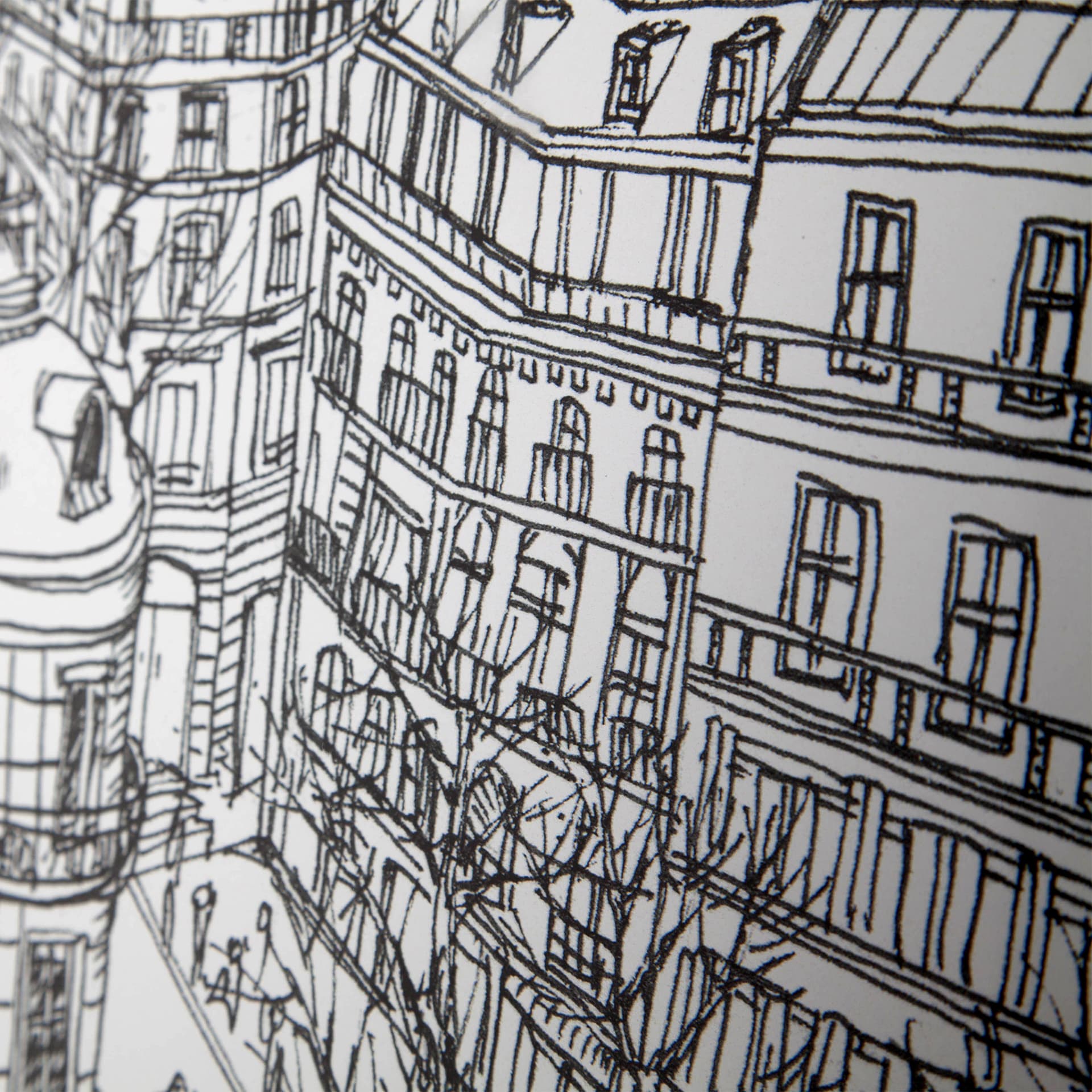B&W City Scene IX by Melissa Wang a Hand Embellished Textured Framed Art Print Matted under Glass — product photograph