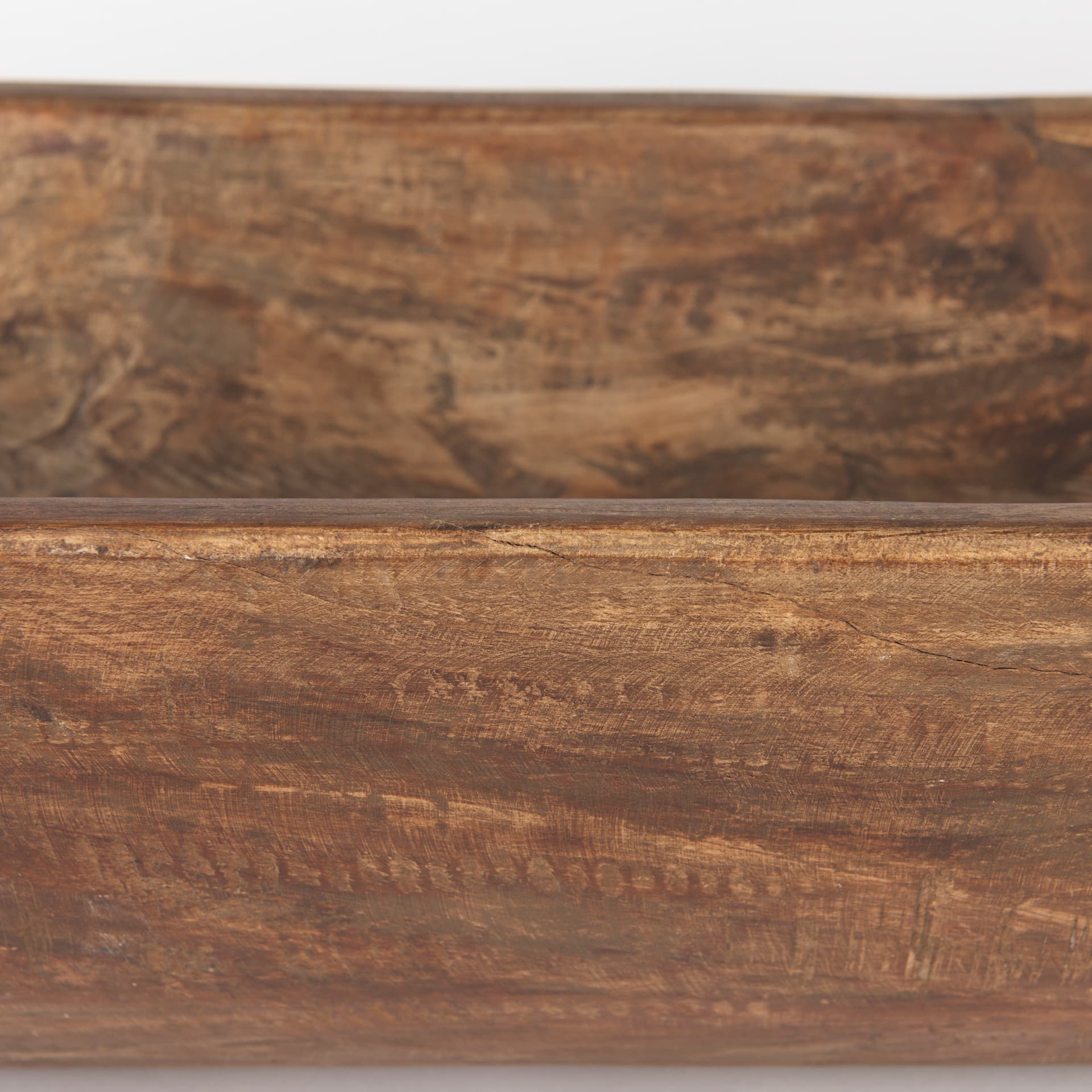 Athena Extra Large Oblong Medium Brown Reclaimed Wood Bowl — product photograph
