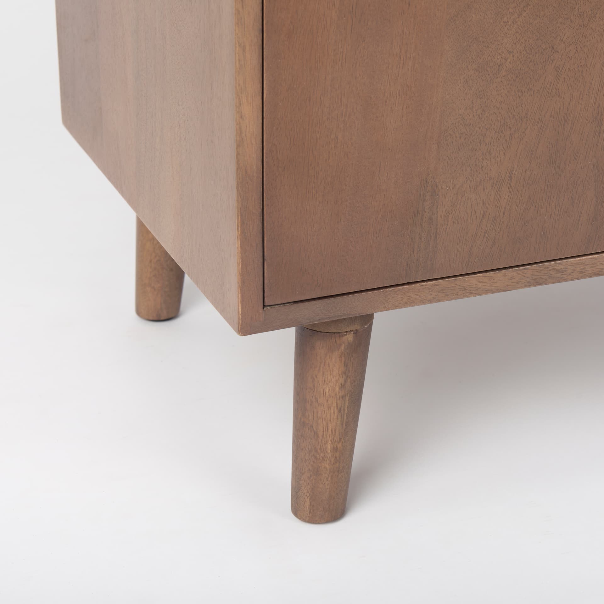 Lillie 36.0L x 16.0W x 32.0H Medium Brown Wood 2 Door Tray Top Accent Cabinet — product photograph