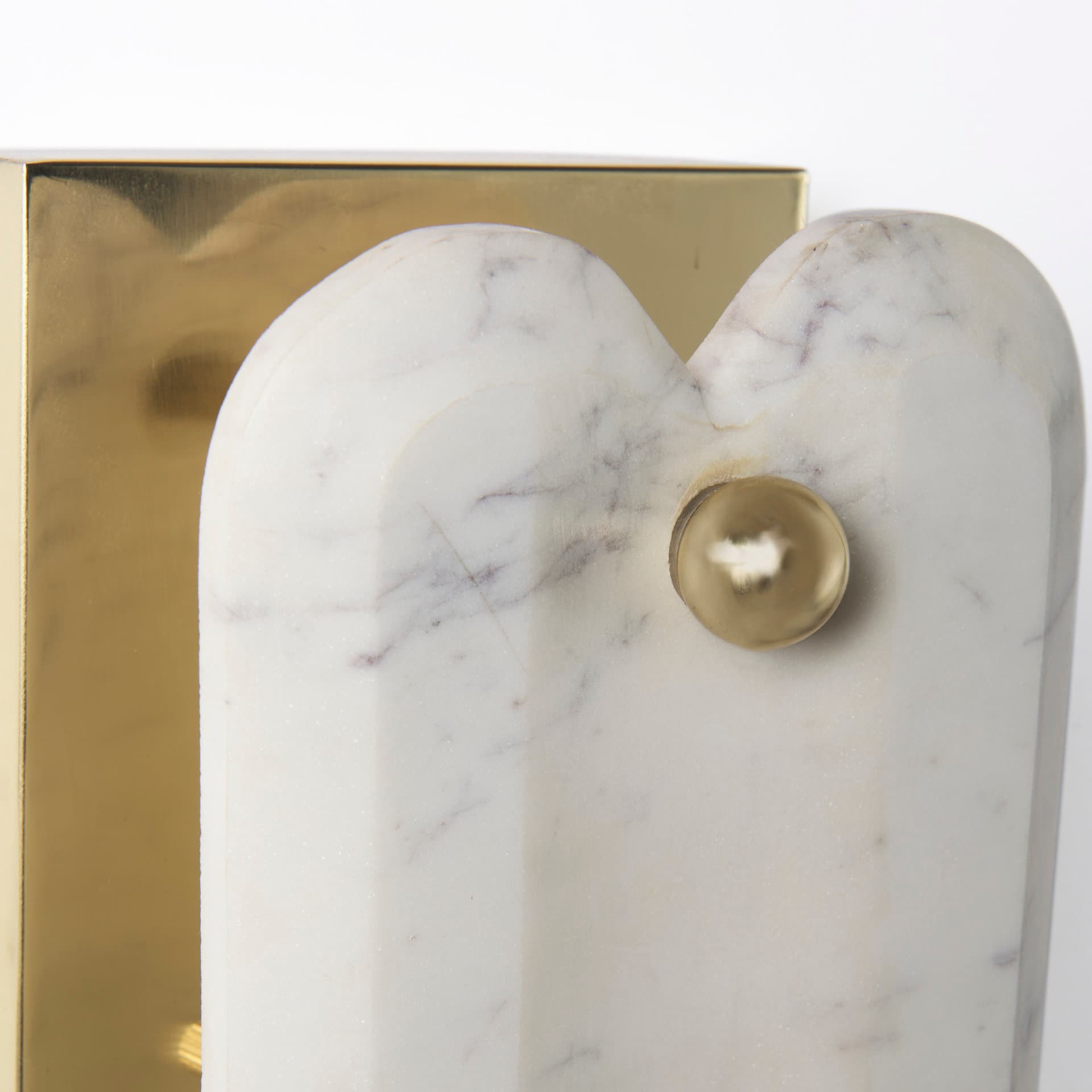 Stein 5L x 6W Gold W/ White Marble Shade Wall Sconce — product photograph