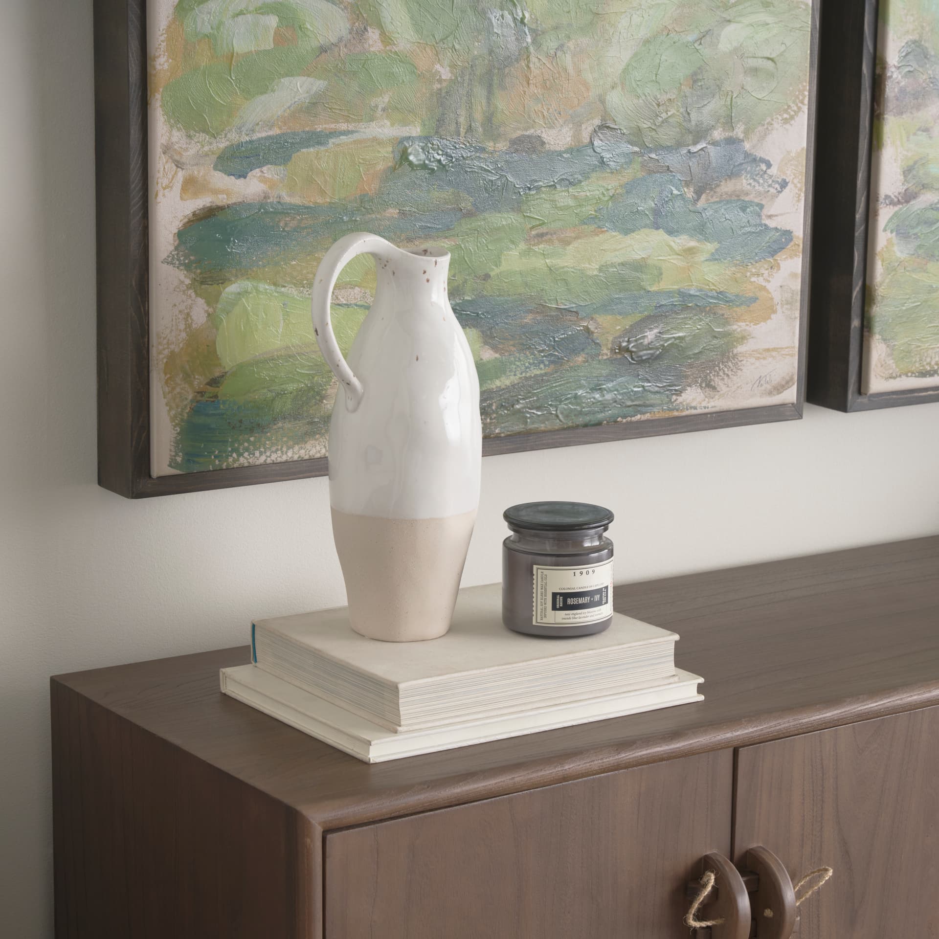 Valora Black Speckled Cream w/ Light Beige Ceramic Jug — product photograph