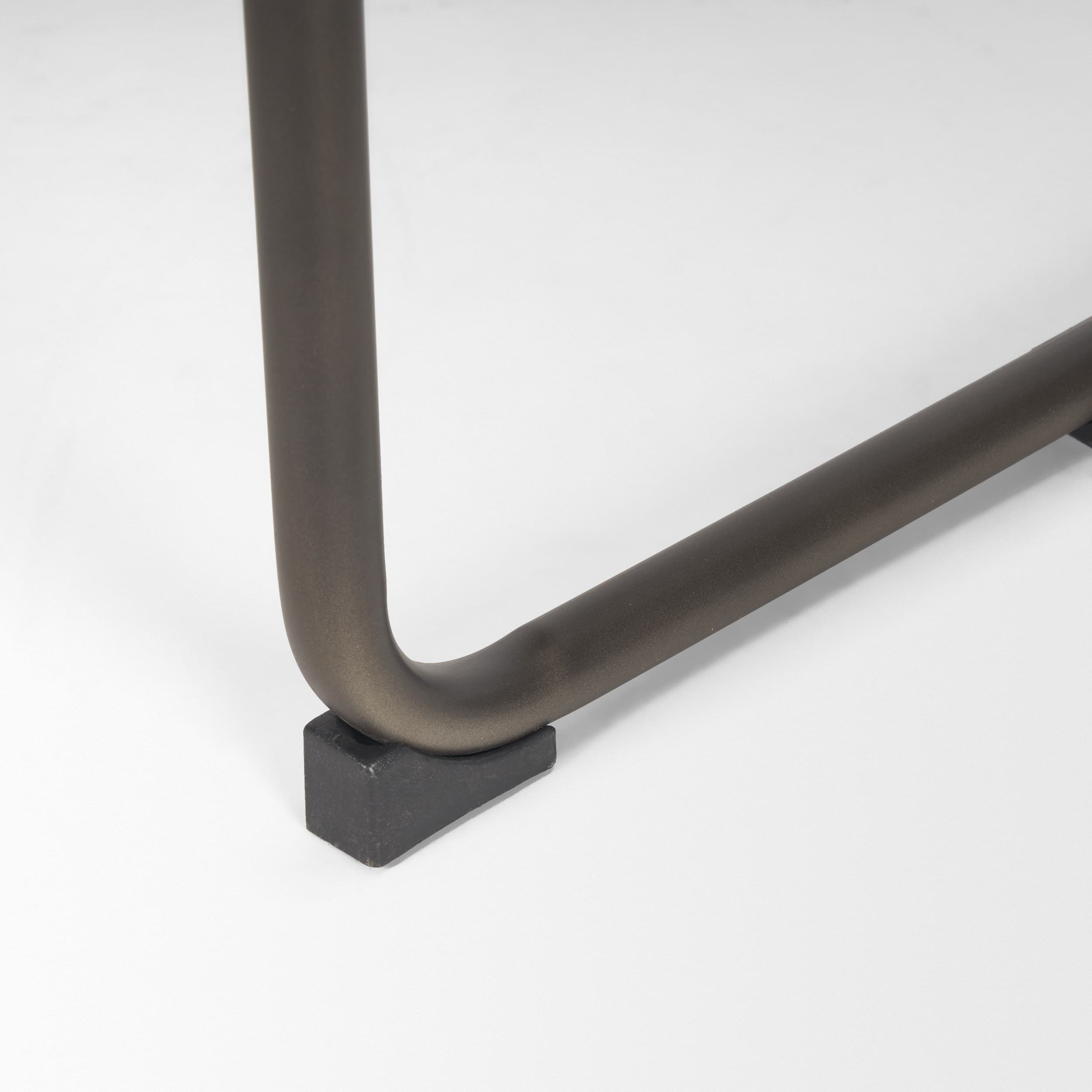Berbick Open Back Dining Side Chair | Medium Brown Leather w/ Iron — product photograph