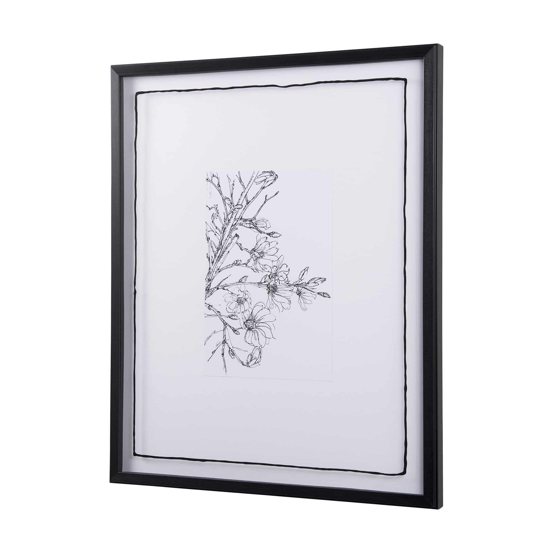 Spring Blooming X by Mercana Studio a Hand Embellished Textured Framed Art Print Matted under Glass — product photograph
