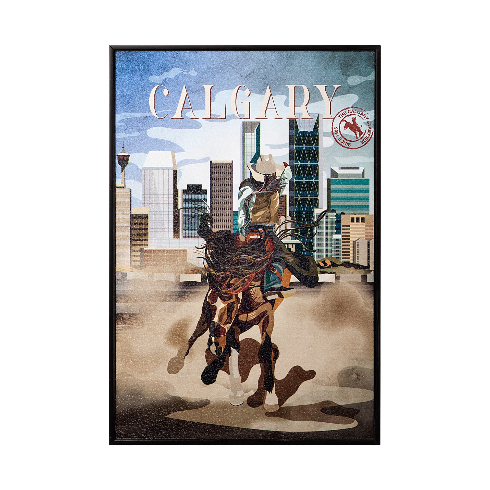 Calgary Go Canada (SM) by Mercana Studio a Hand Embellished Decograph Framed Art Print — product photograph