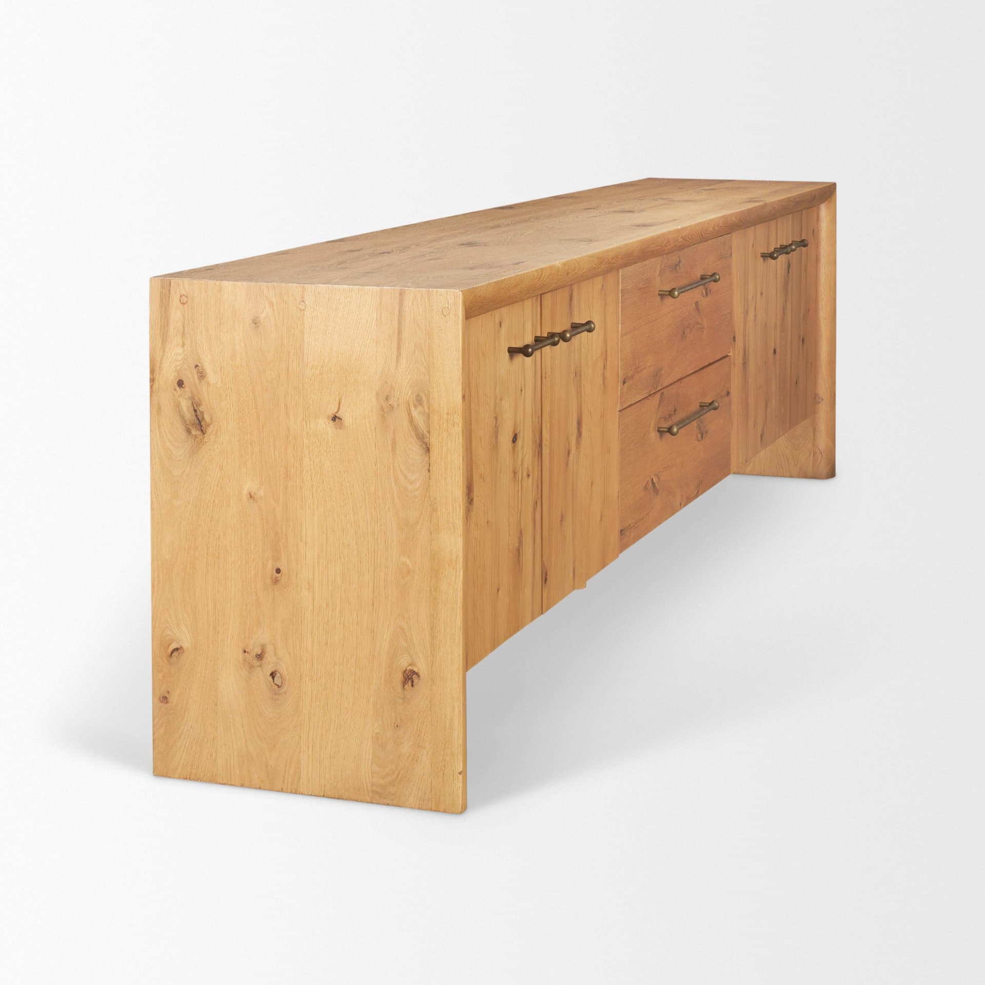 Belford 94" Light Brown Oak Wood Media Console — product photograph