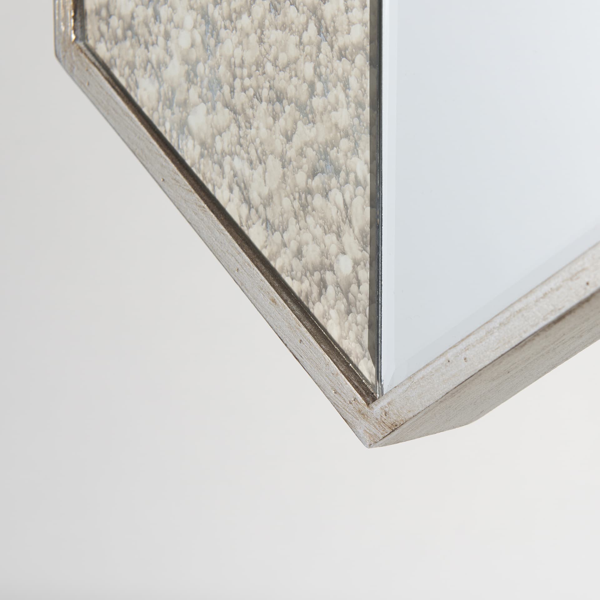 Cheveronna 36x12 Silver W/Antiquing Wood Frame Mirror — product photograph