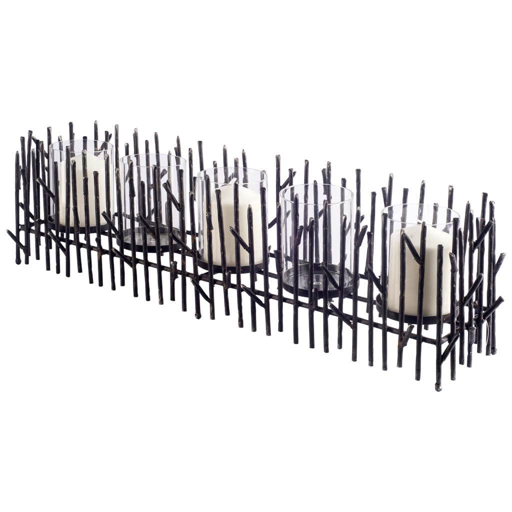 Mondavi Dark Metal Twigs Table Candle Holder — product photograph