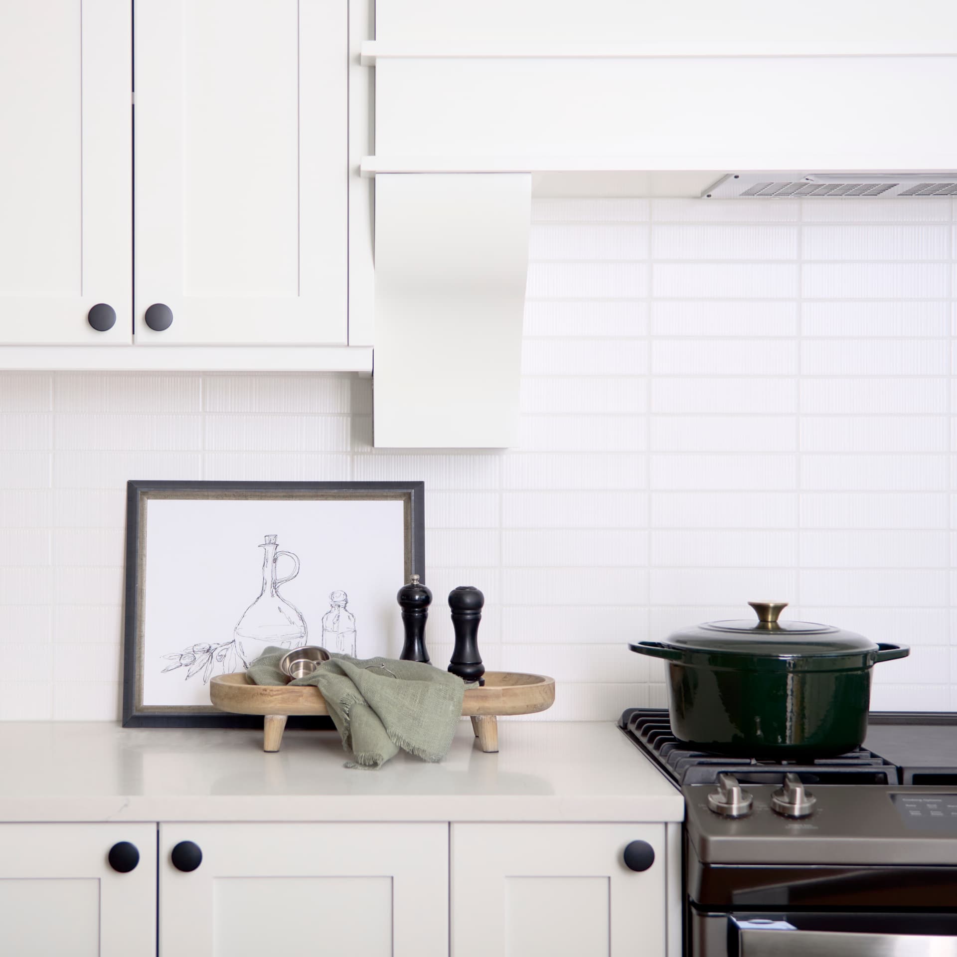 Carver Set of 2 Oblong White Washed Wood Footed Trays — product photograph