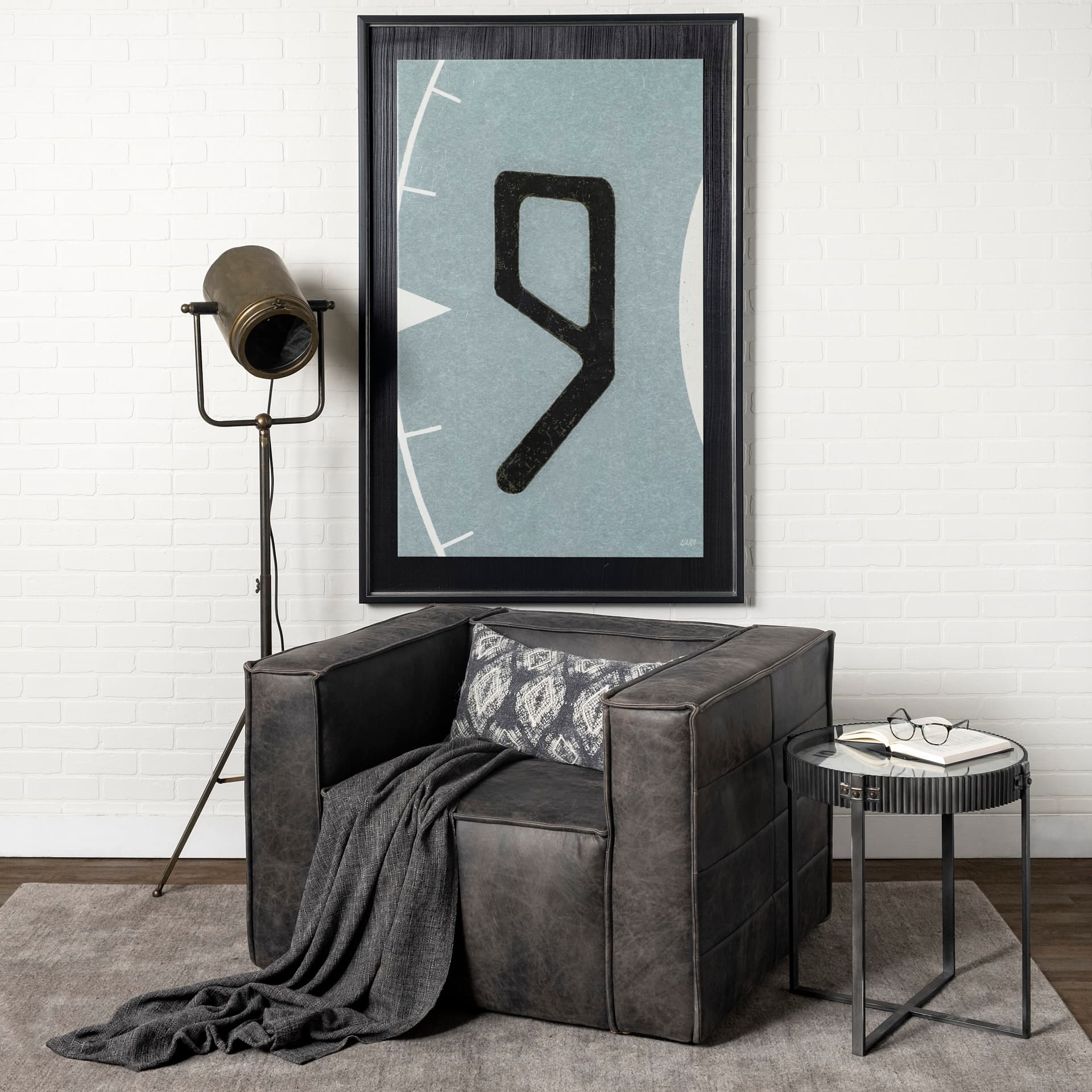Value Collector 9 by Mercana Studio a Hand Embellished Textured Framed Art Print — in a styled room