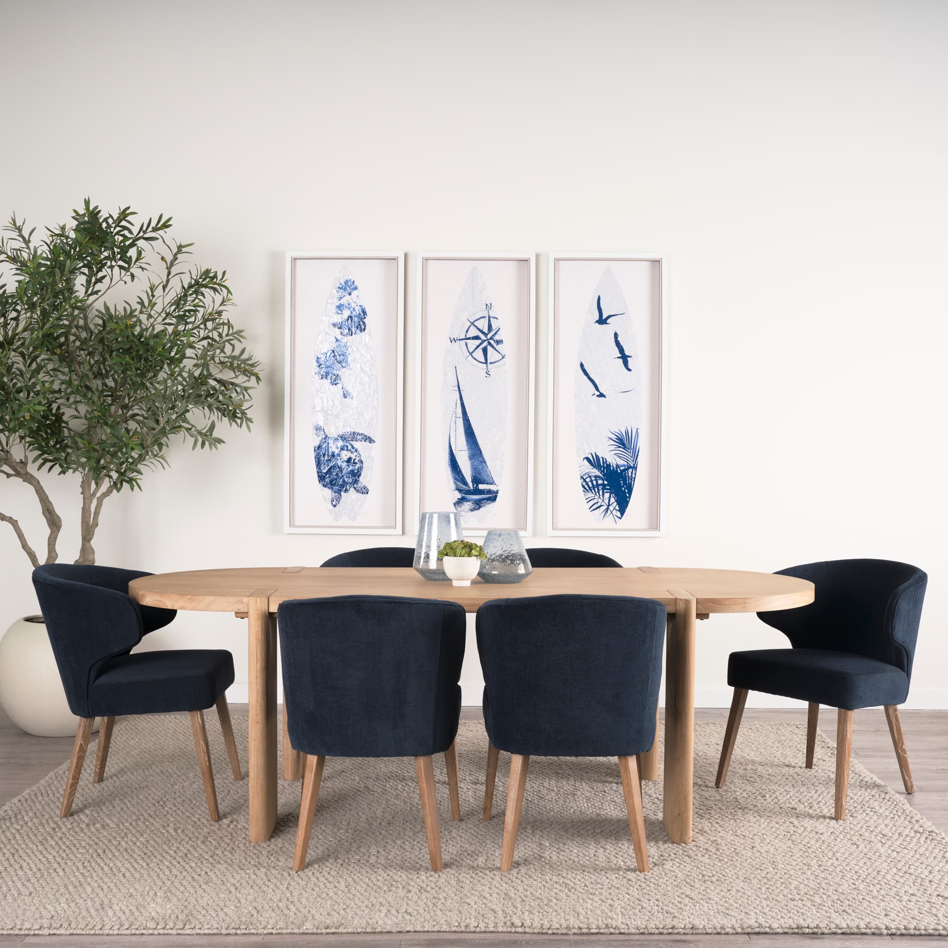 Robyn Tall Blue Glass Vase — product photograph