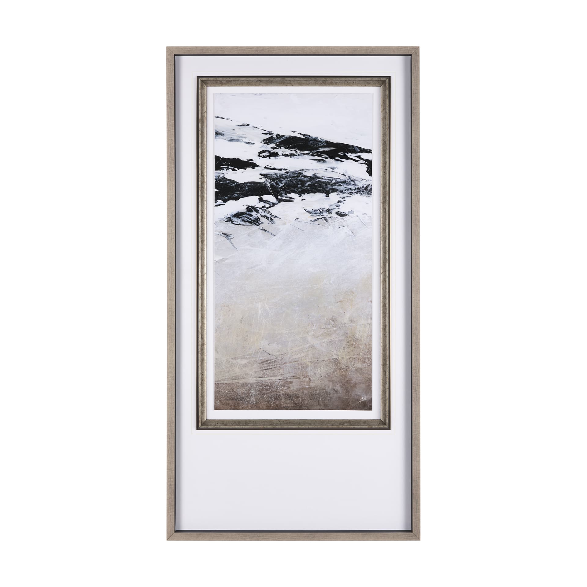 Black Strokes II by Mercana Studio a Hand Embellished Textured Framed Art Print Matted under Glass — product photograph