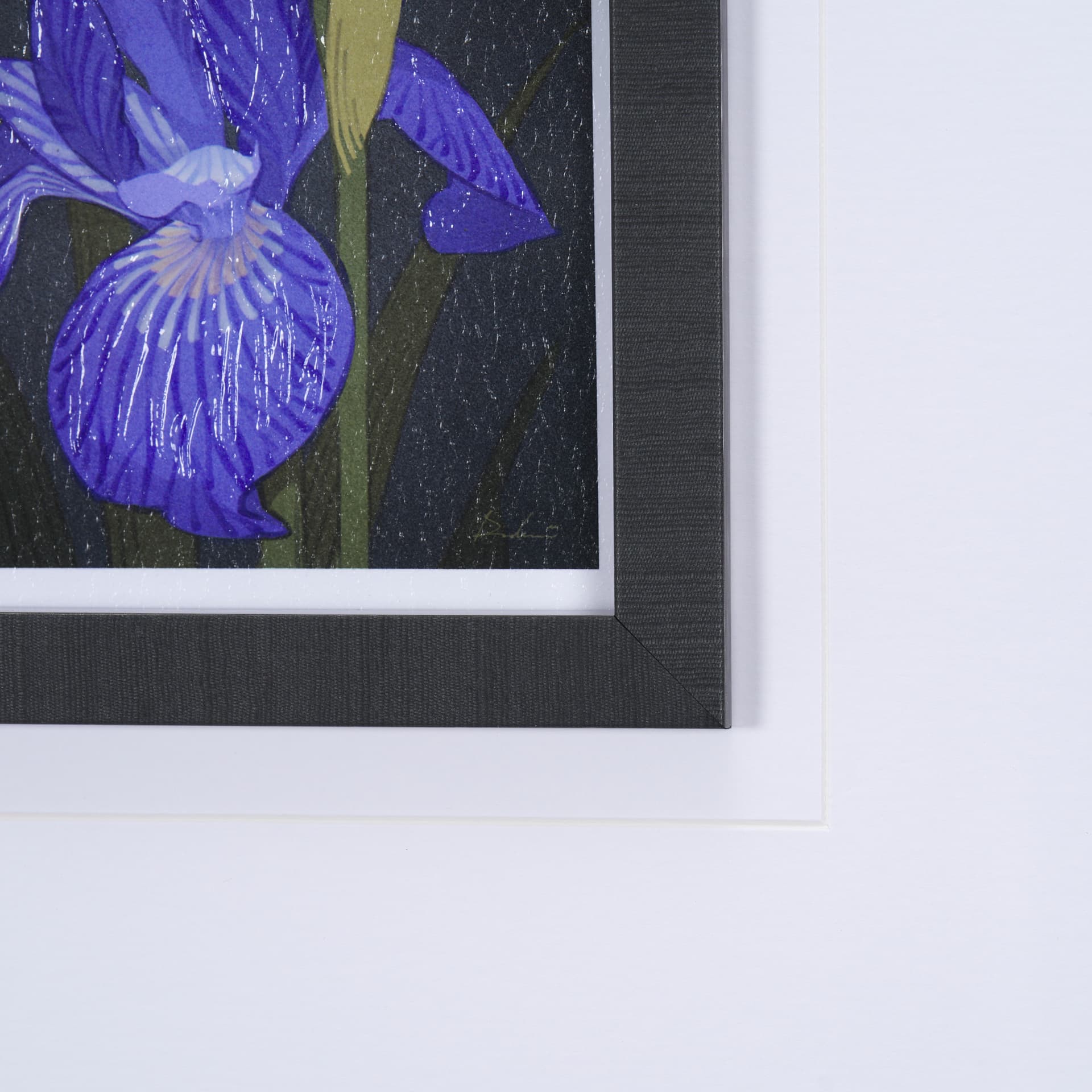 Flower Portrait IV by Mercana Studio a Hand Embellished Textured Framed Art Print Matted under Glass — product photograph