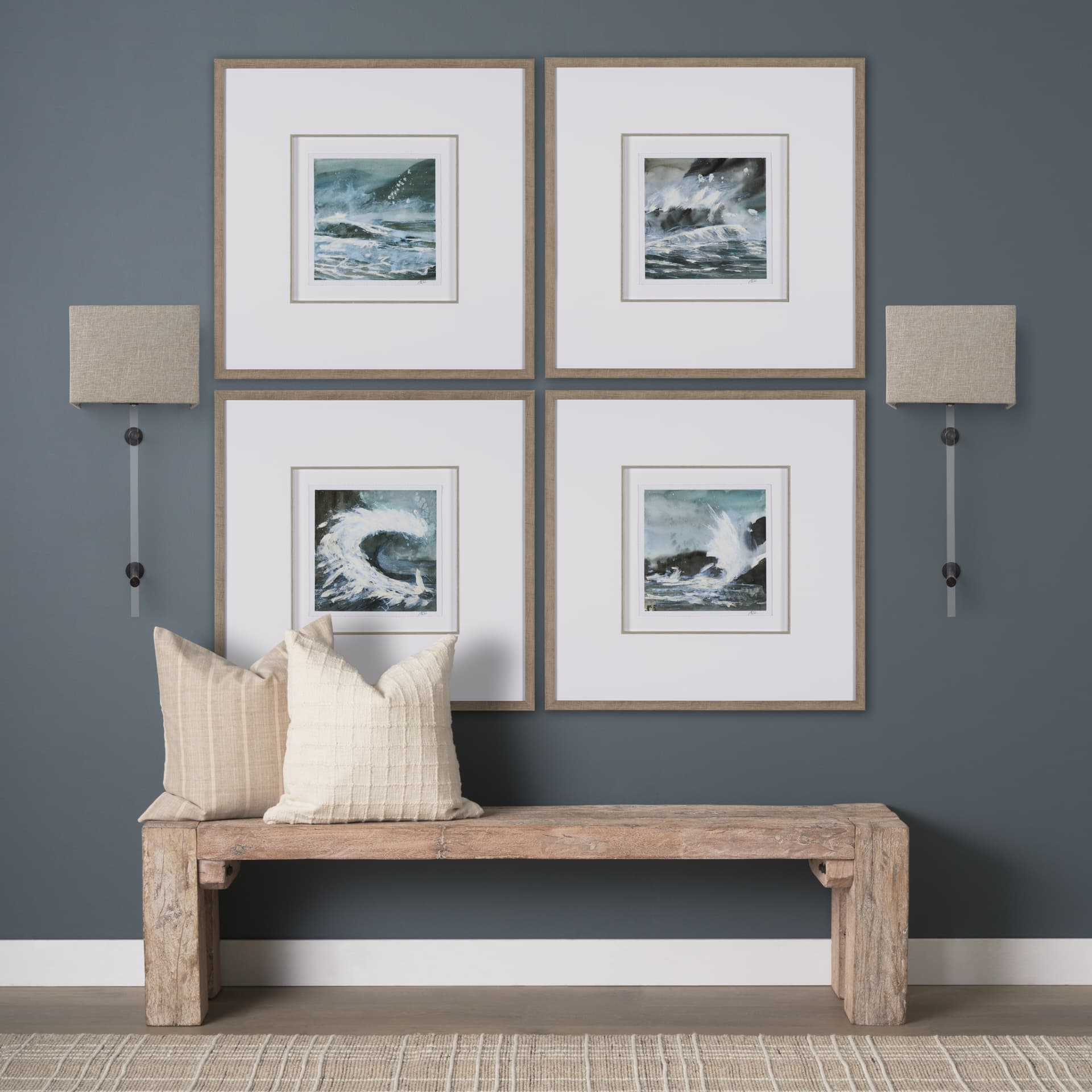 Kinsley Beige Shade W/Transparent Body Wall Sconce — in a styled room
