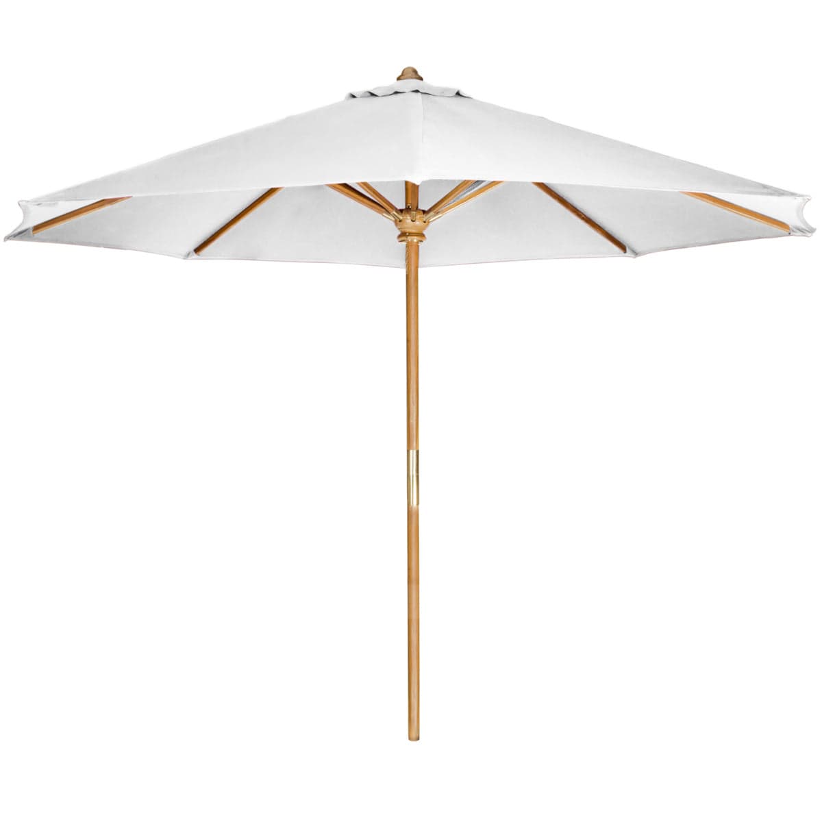 10-ft Teak Market Umbrella with Blue Canopy TU90-B — product photograph