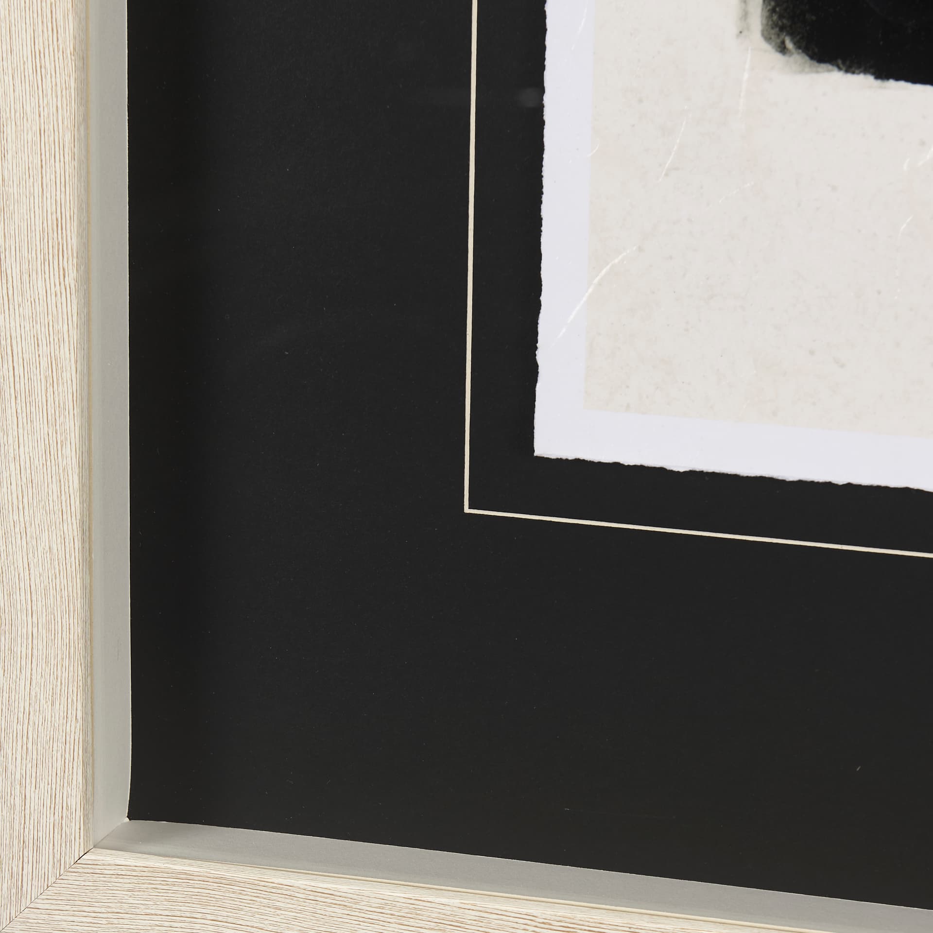 Lemon Branch Silhouette by Mercana Studio Hand Embellished Framed Art Print Matted under Glass — product photograph