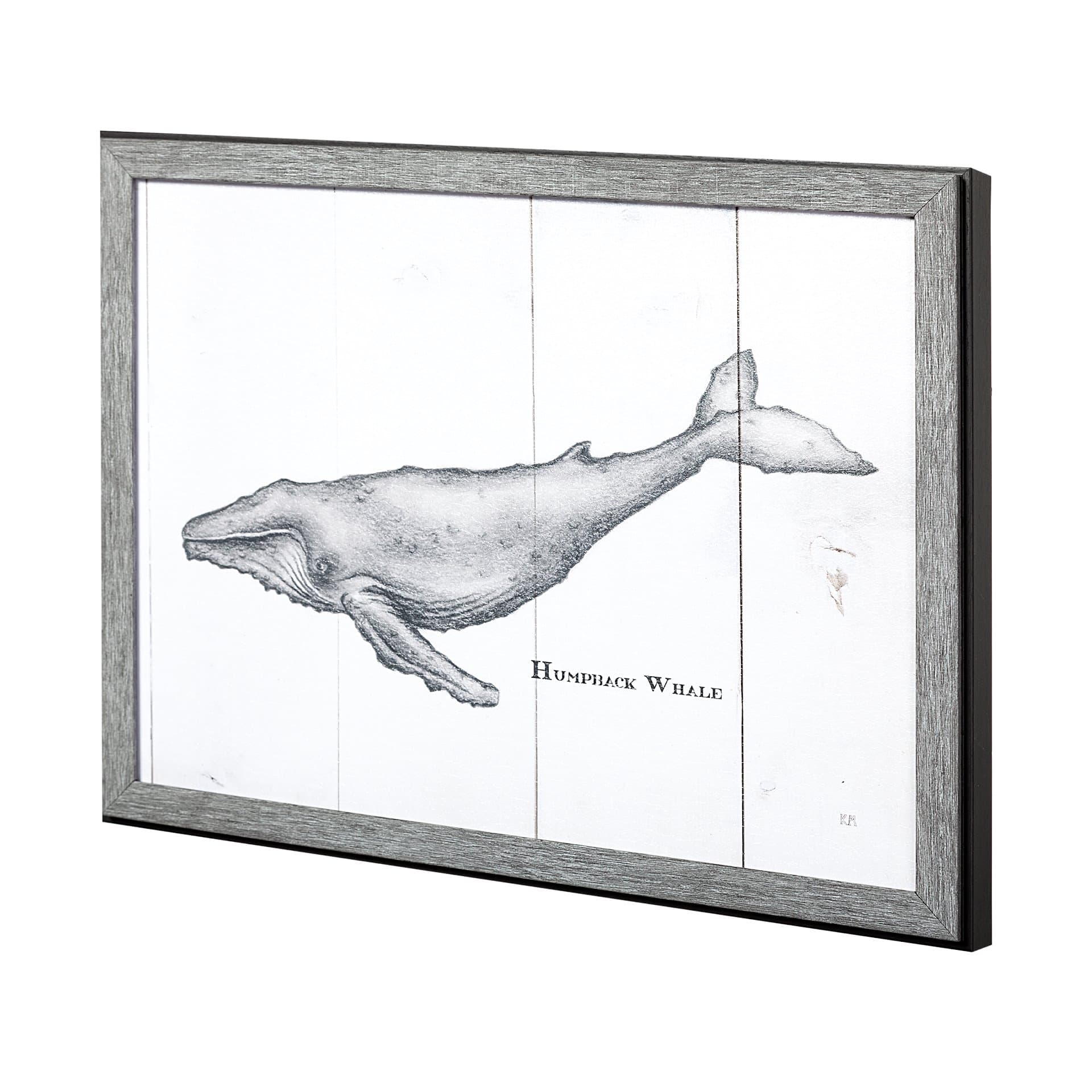 Humpback Whale by Mercana Studio a Hand Embellished Textured Framed Art Print — product photograph