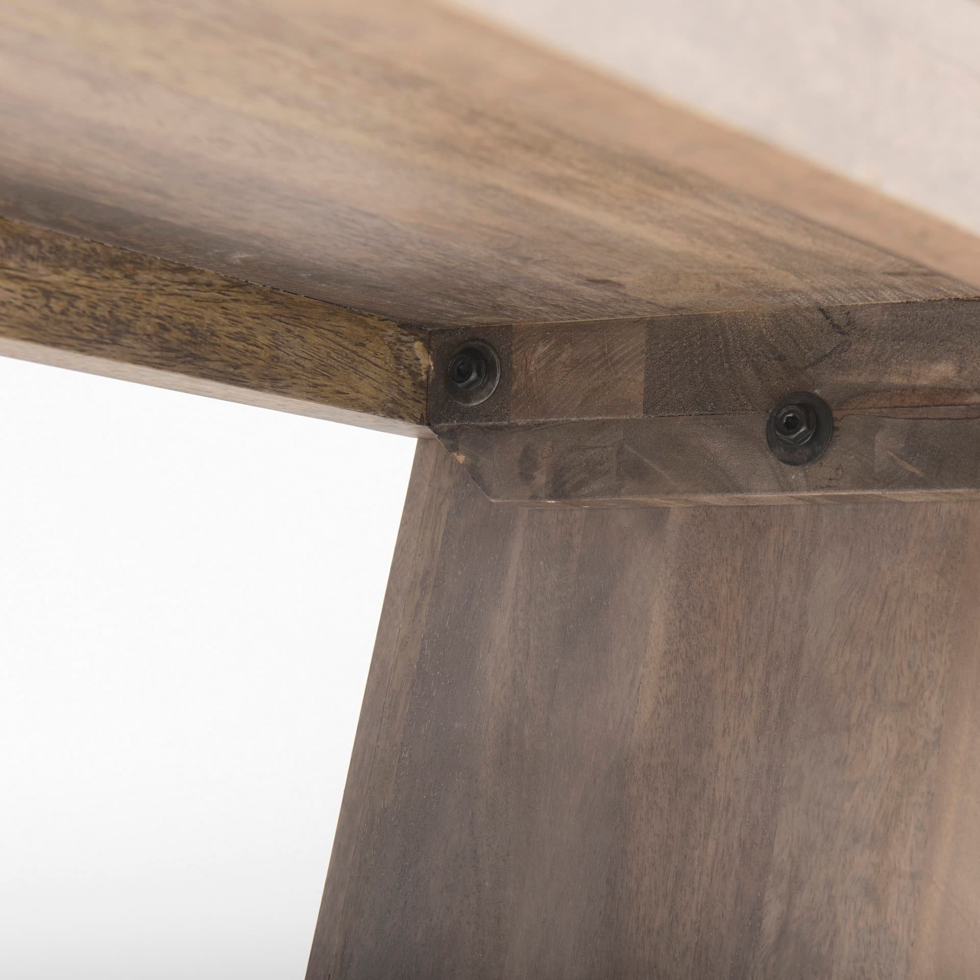 Elaine I 58L x 14.75W x 20H Brown Wood Upholstered Cream Seat Entryway Bench — product photograph