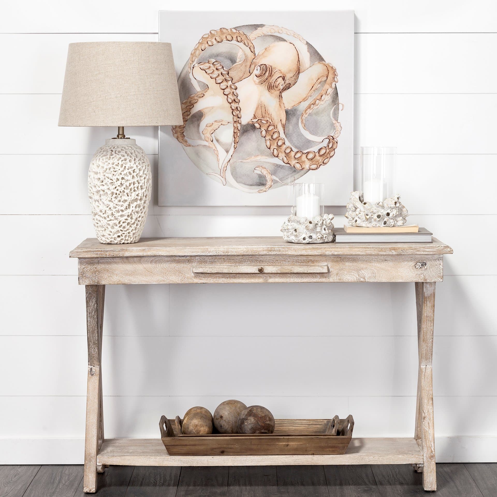 Tawny (Set of 2) Natural Wooden Trays — in a styled room