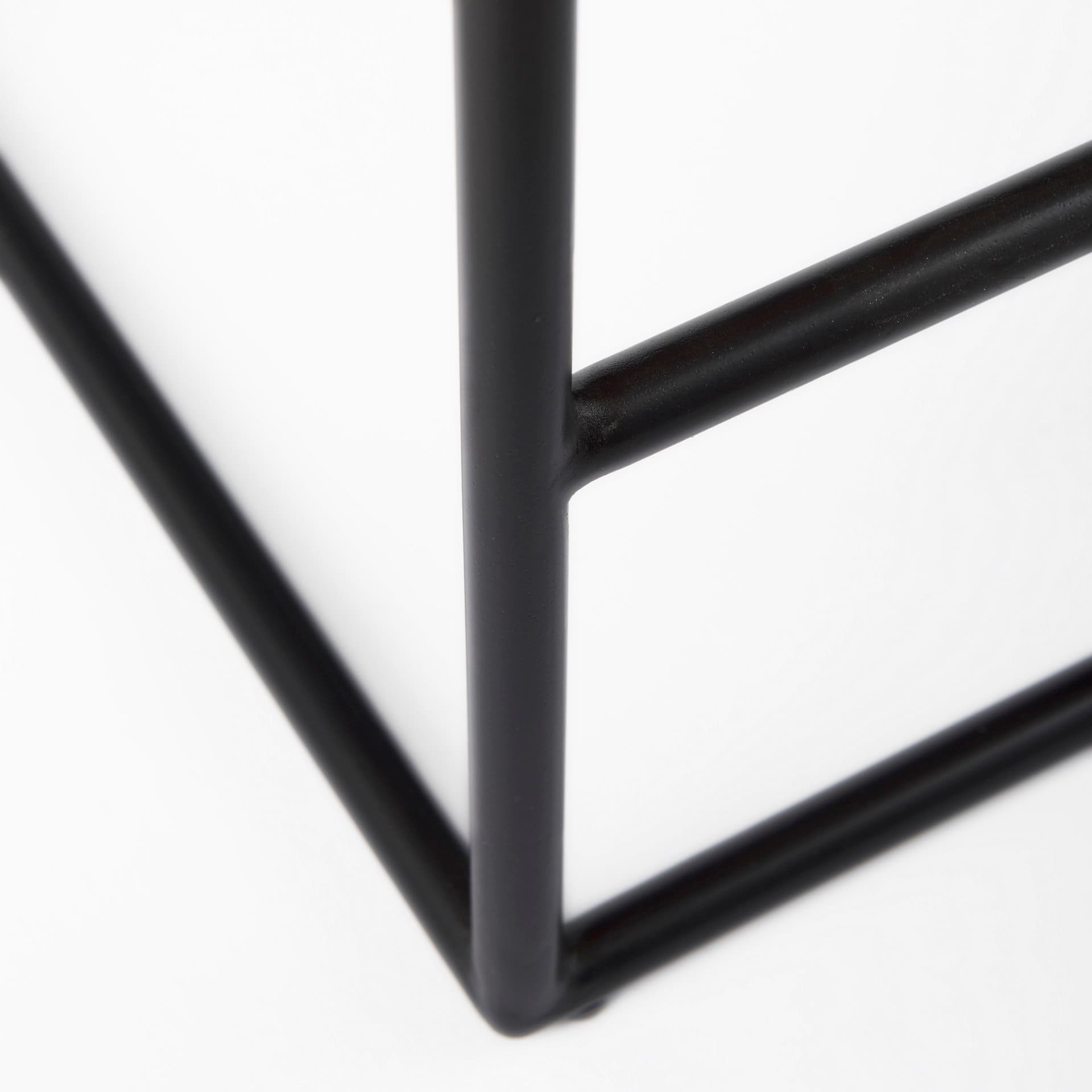 Clarissa Backless 26.25in Seat Counter Stool | Brown Leather w/ Metal — product photograph