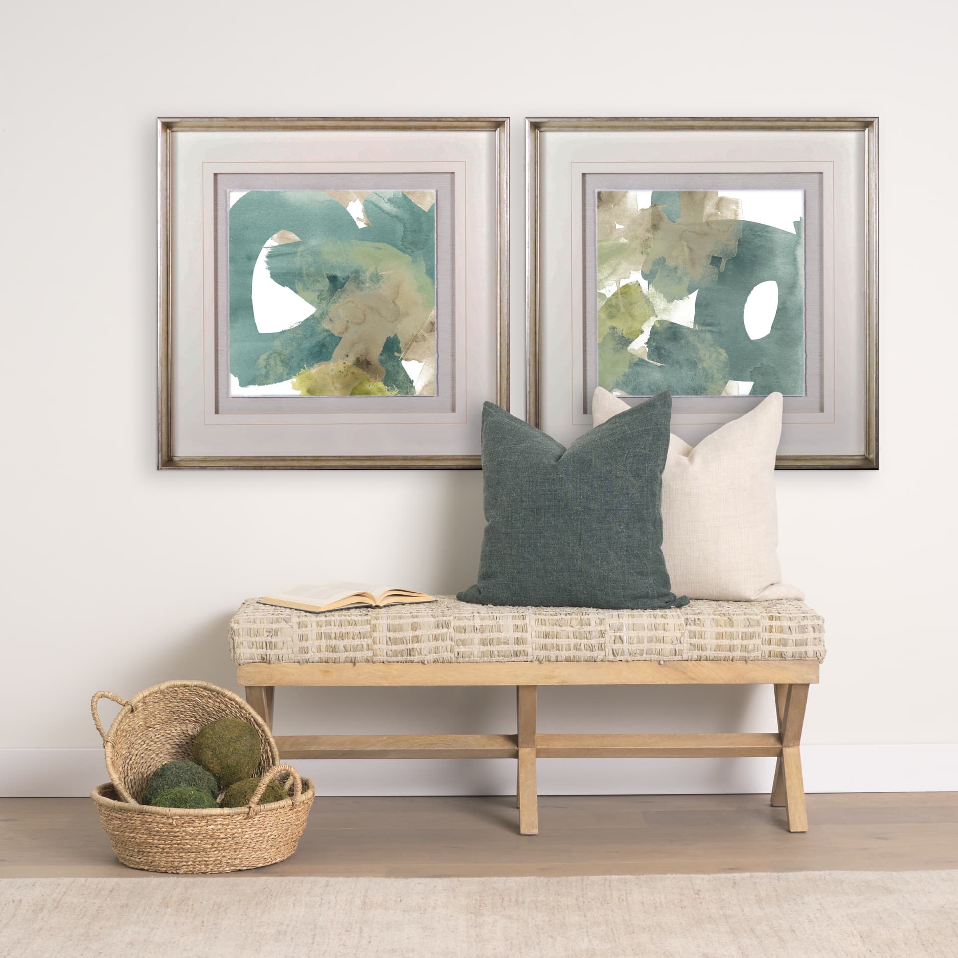 Agate Gesture I by June Vess a Hand Embellished Textured Framed Art Print Matted under Glass — in a styled room