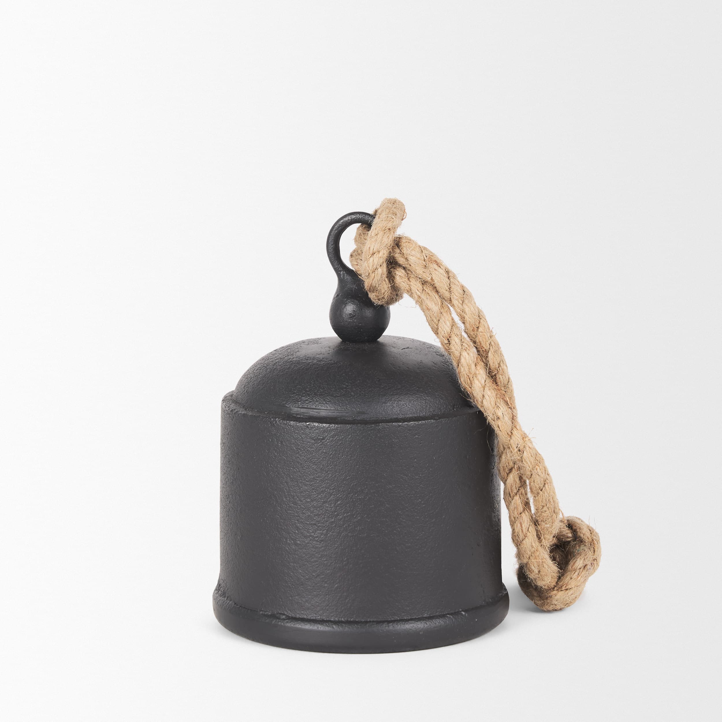 Quincy Medium Matte Black Metal Decorative Bell Object — product photograph